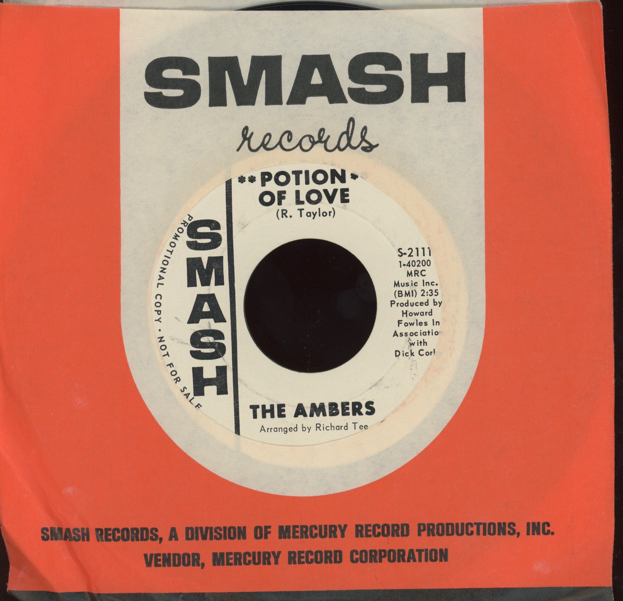 The Ambers - Potion Of Love on Smash Promo Northern Soul 45