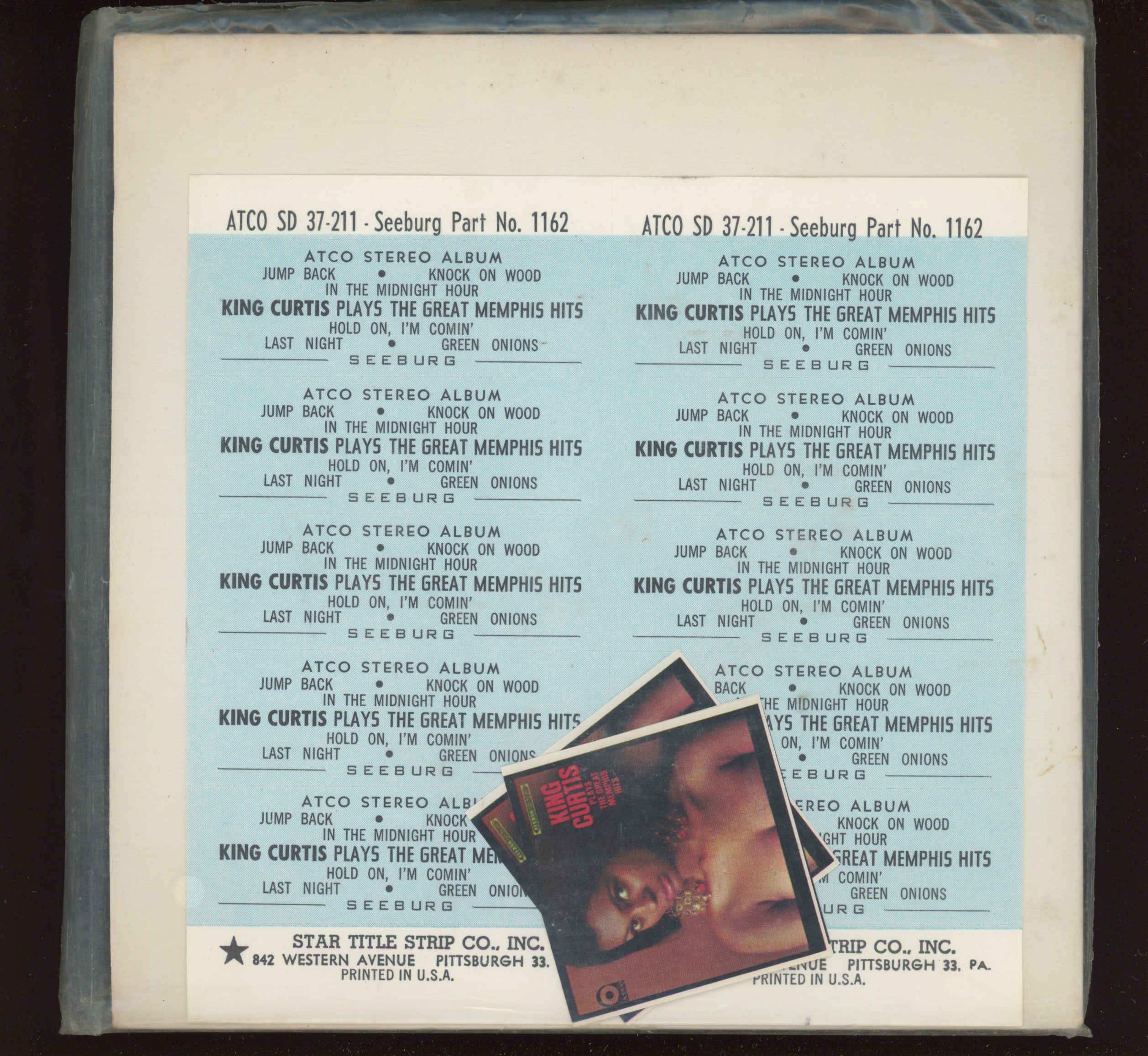 King Curtis - Plays The Great Memphis Hits on Atco 37-211 Jukebox Little LP 7" Sealed
