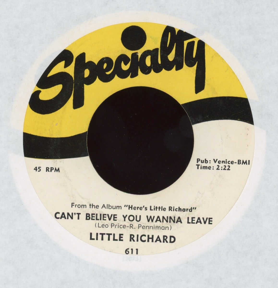 Little Richard - Keep A Knockin' on Specialty 45 With Picture Sleeve