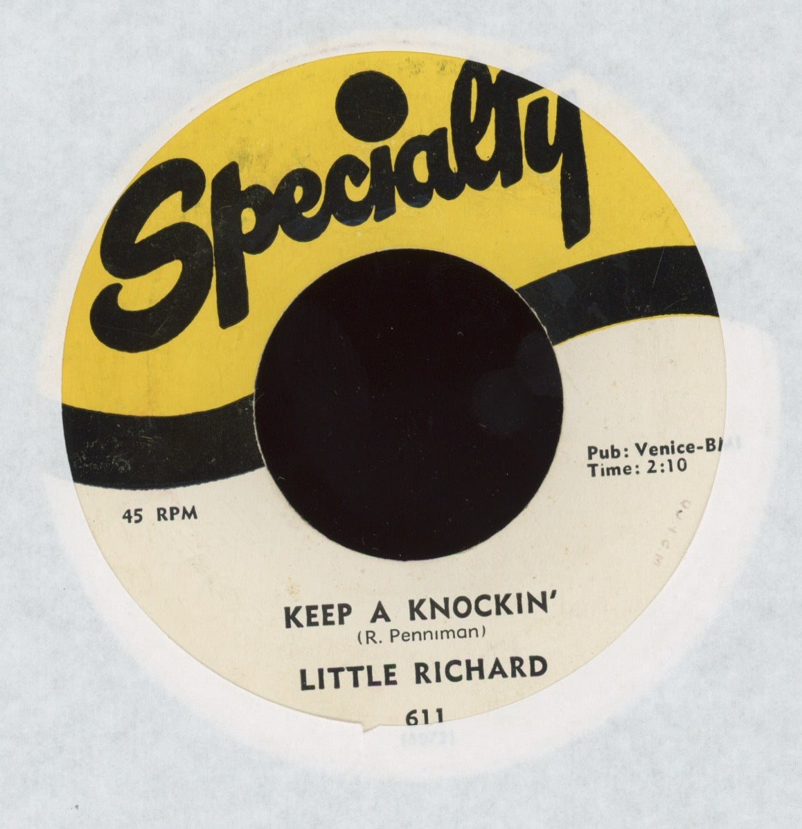 Little Richard - Keep A Knockin' on Specialty 45 With Picture Sleeve