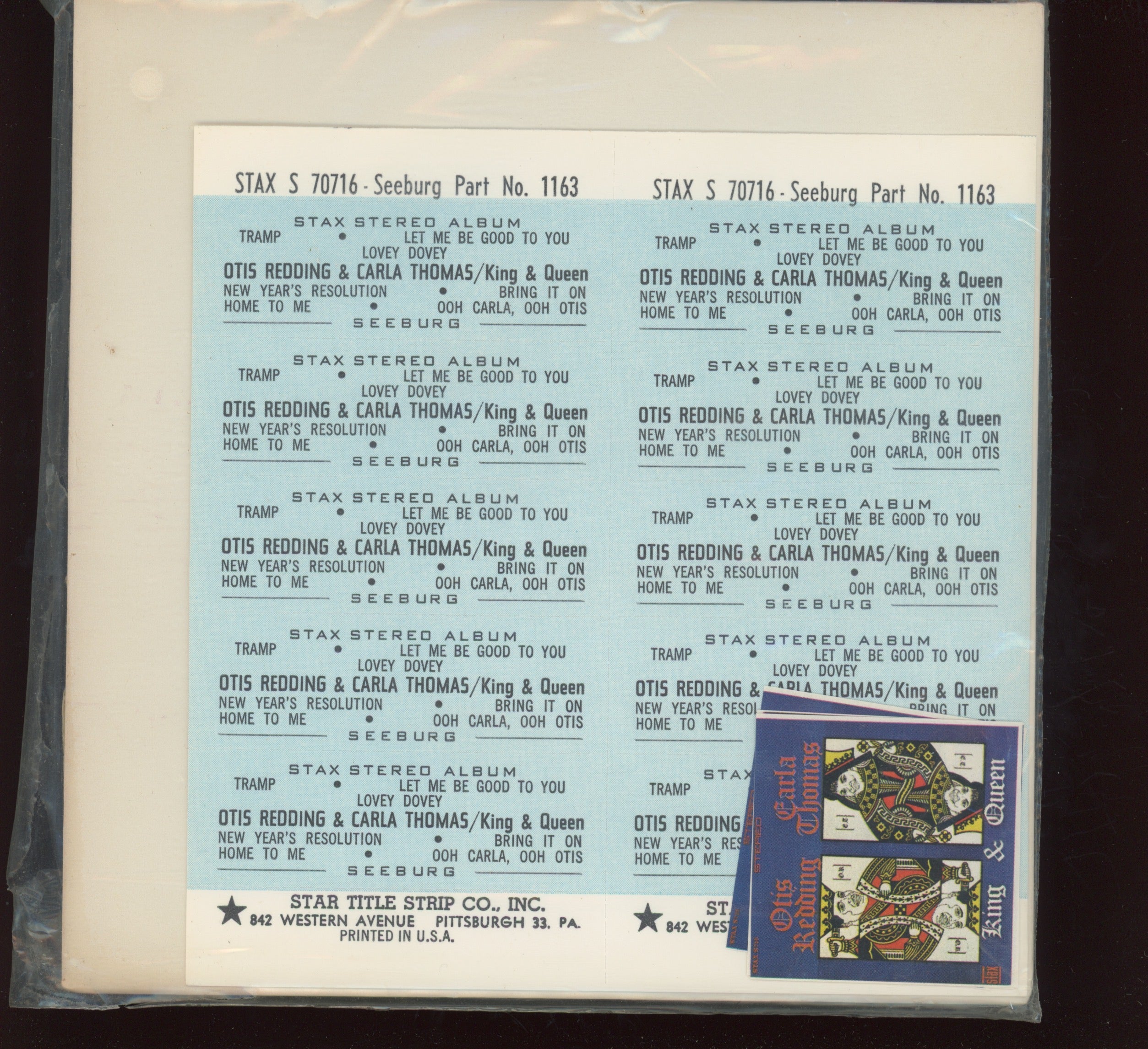 Otis Redding - King & Queen on Stax Soul Jukebox EP 7"