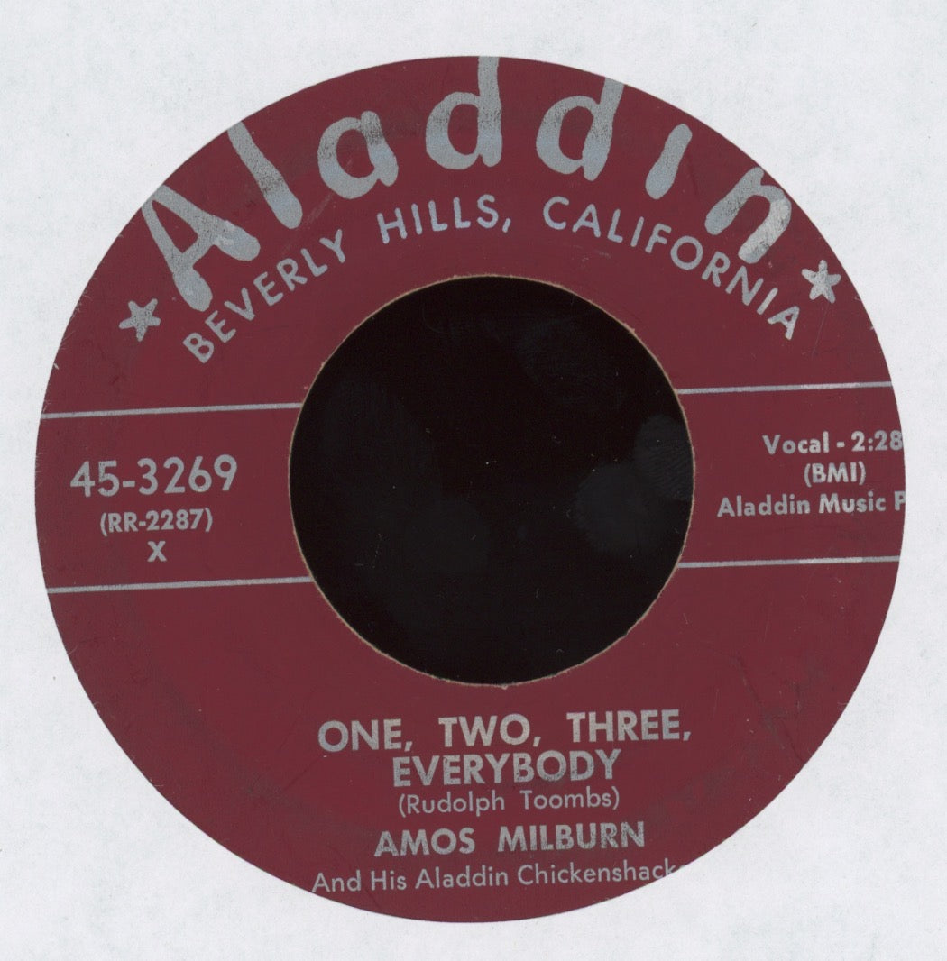 Amos Milburn And His Aladdin Chickenshackers - One, Two, Three, Everybody on Aladdin R&B Rocker 45