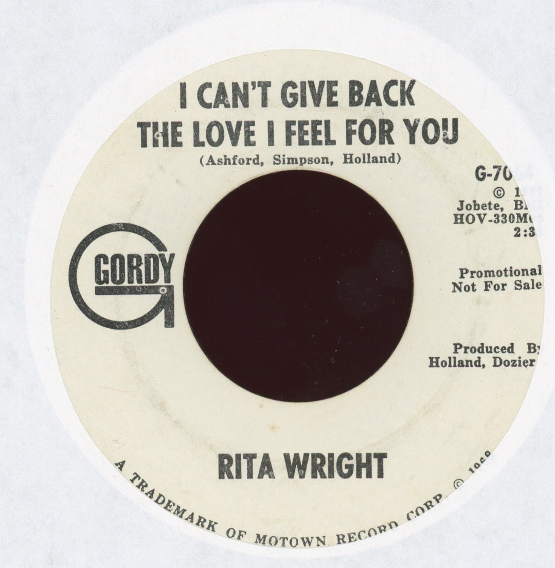 Rita Wright - I Can't Give  Back The Love I Feel For You on Gordy Promo Northern Soul 45
