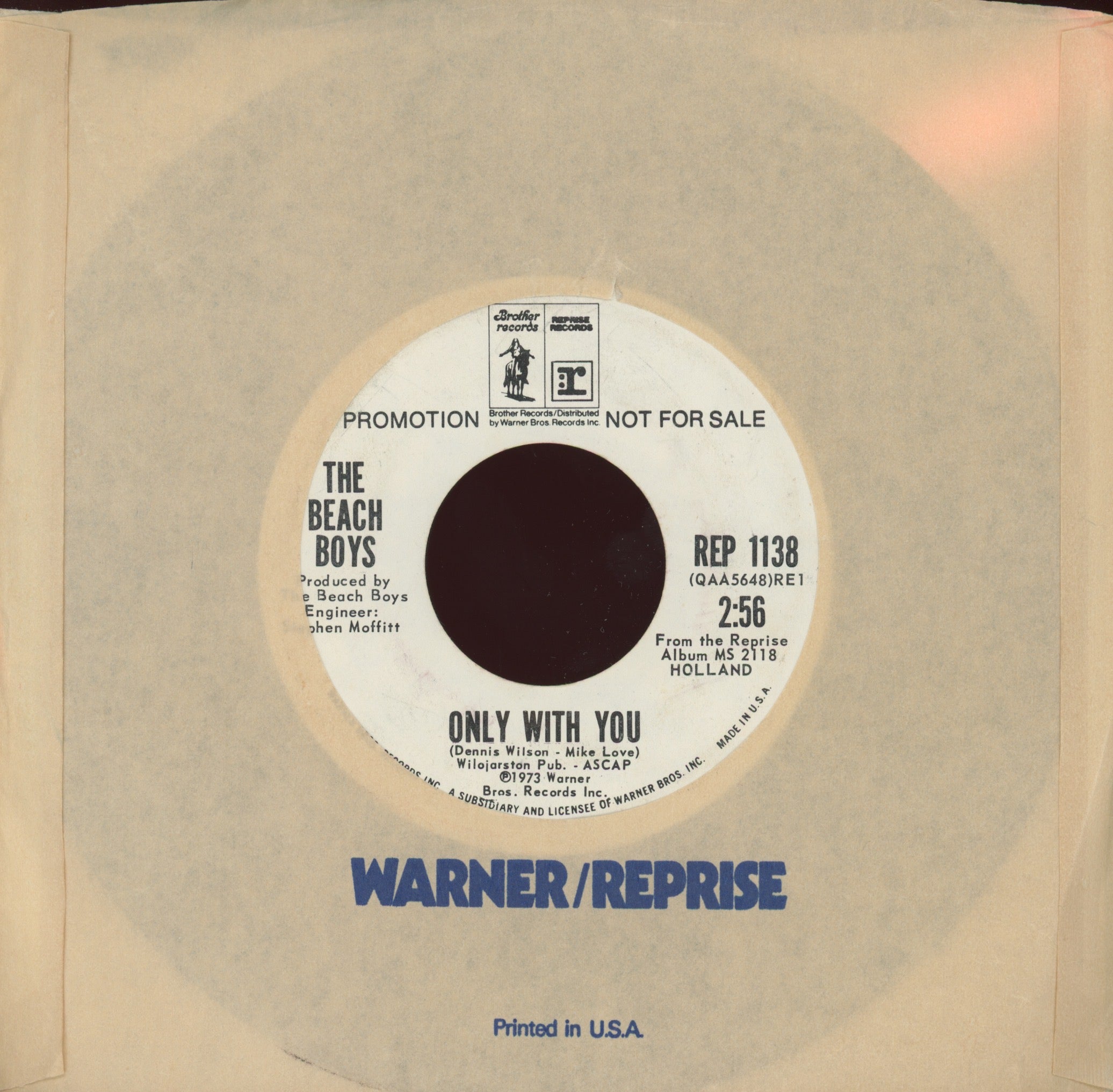 The Beach Boys - Sail On Sailor on Brother Promo Rock 45