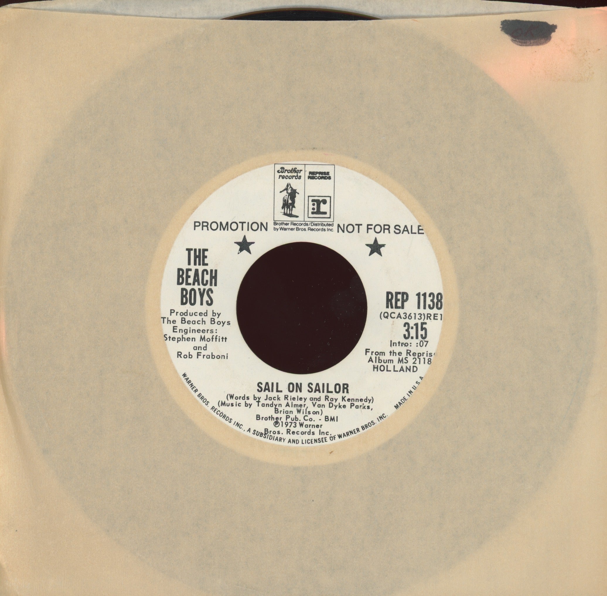 The Beach Boys - Sail On Sailor on Brother Promo Rock 45