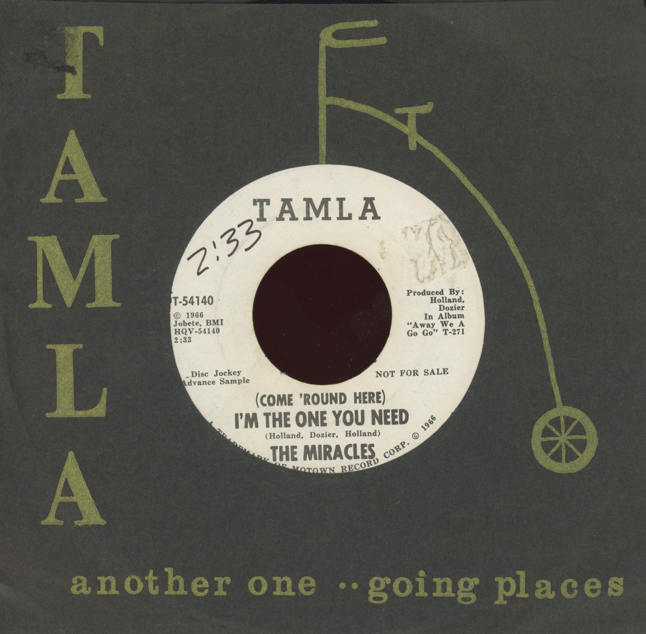 The Miracles - (Come 'Round Here) I'm The One You Need on Tamla Promo Northern Soul 45