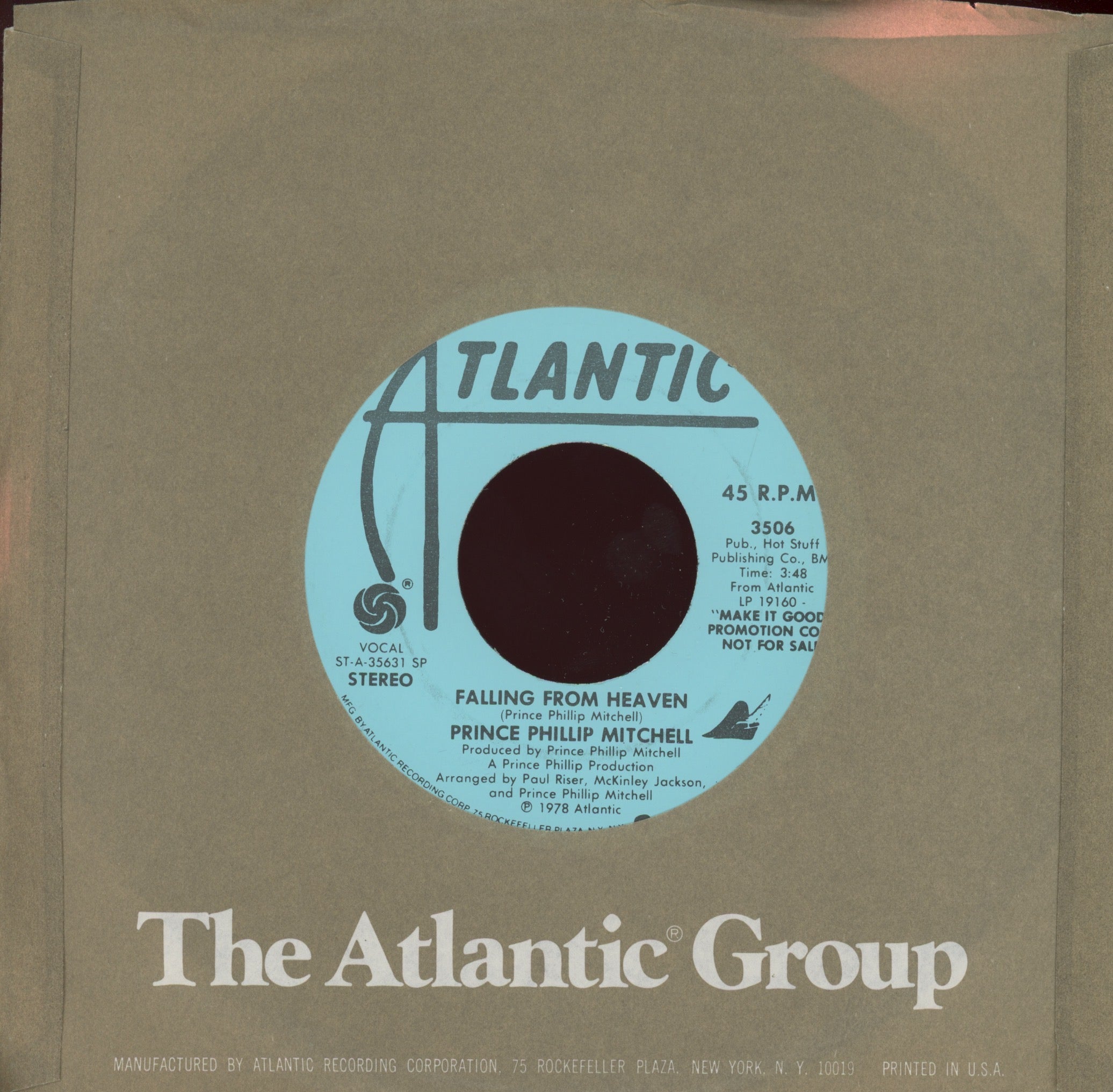 Phillip Mitchell - You're All I Got In The World on Atlantic Promo 70's Soul 45