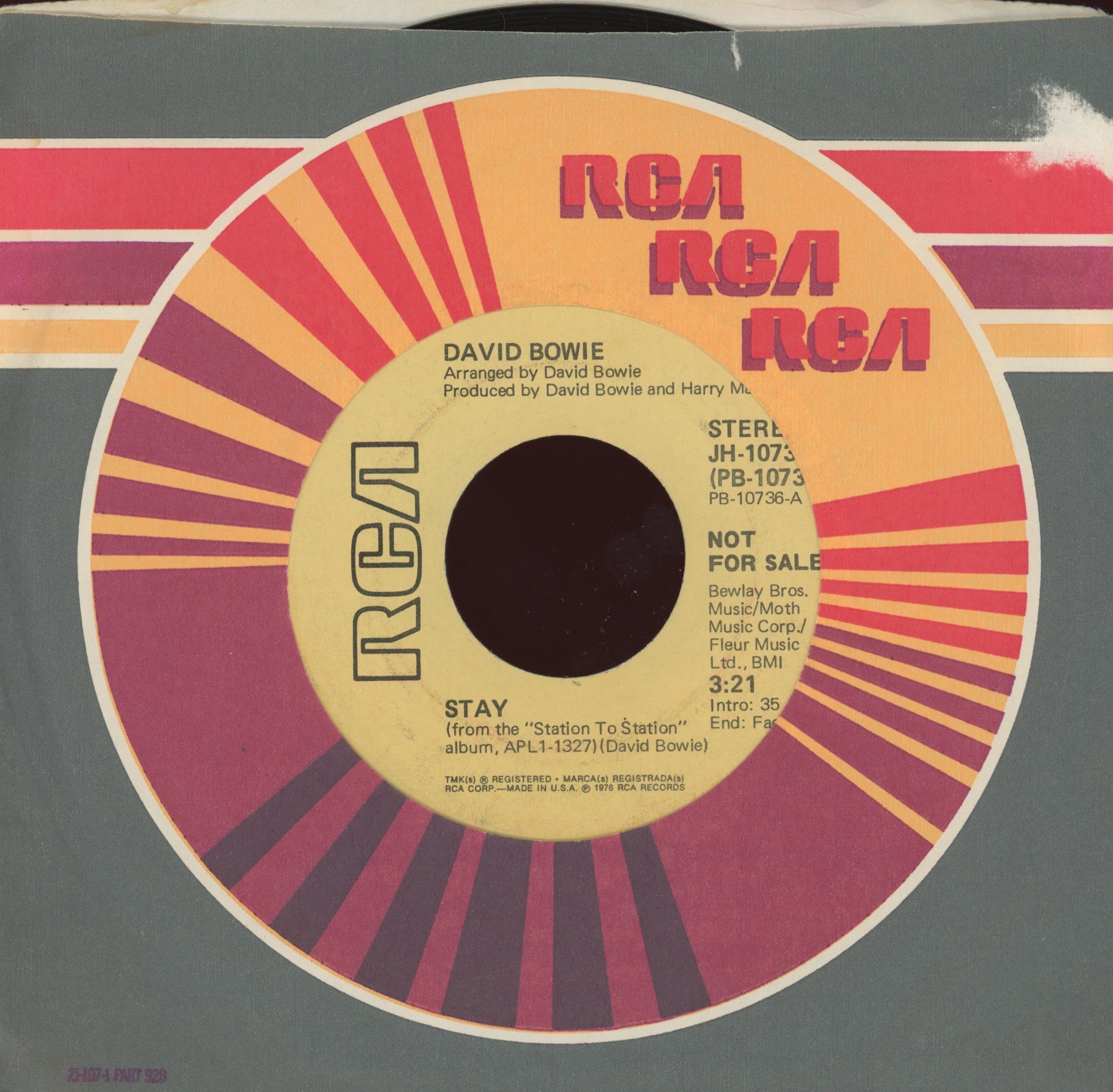 David Bowie - Stay on RCA Promo Rock 45