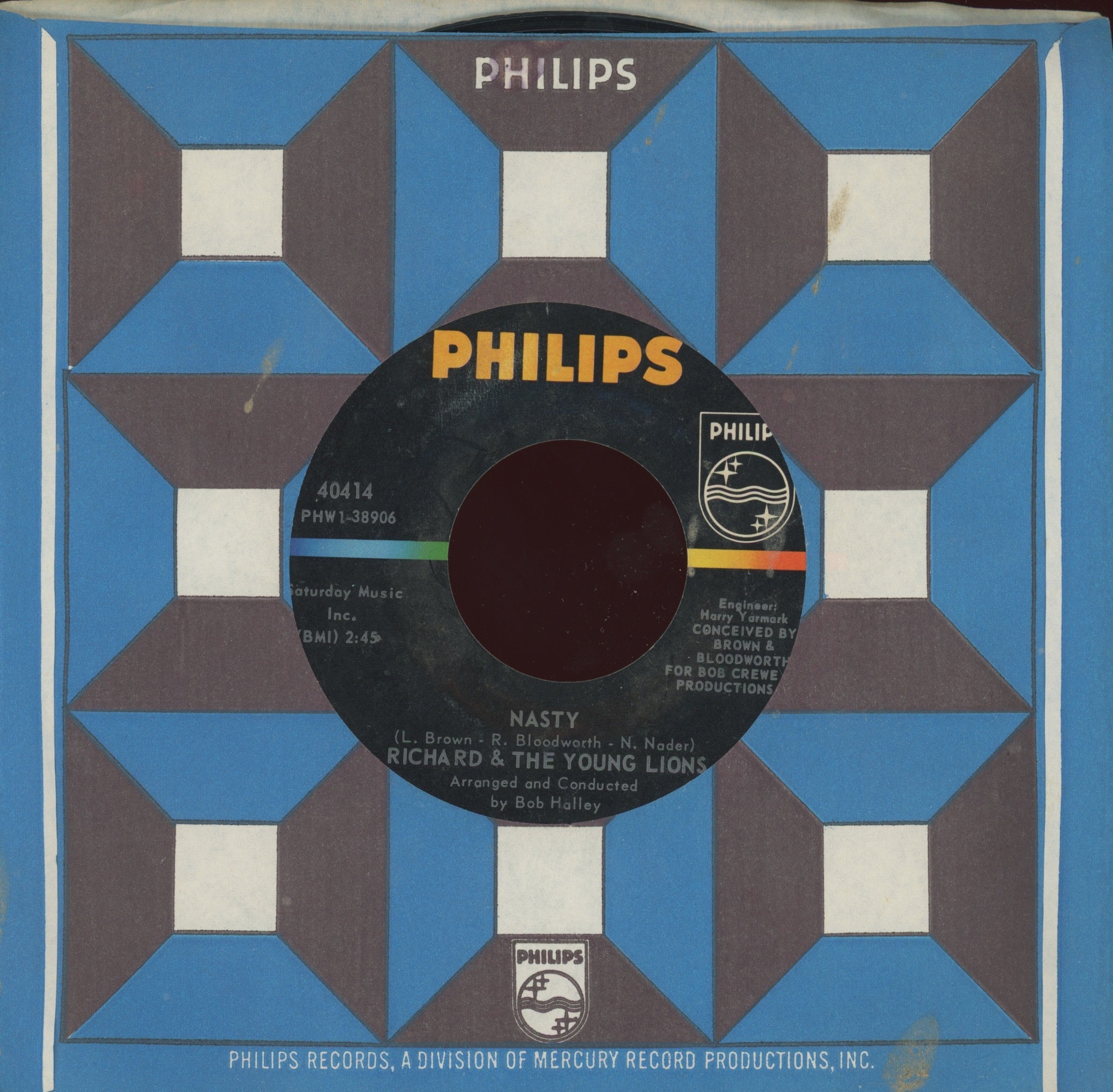 Richard & The Young Lions - Nasty on Philips Garage 45