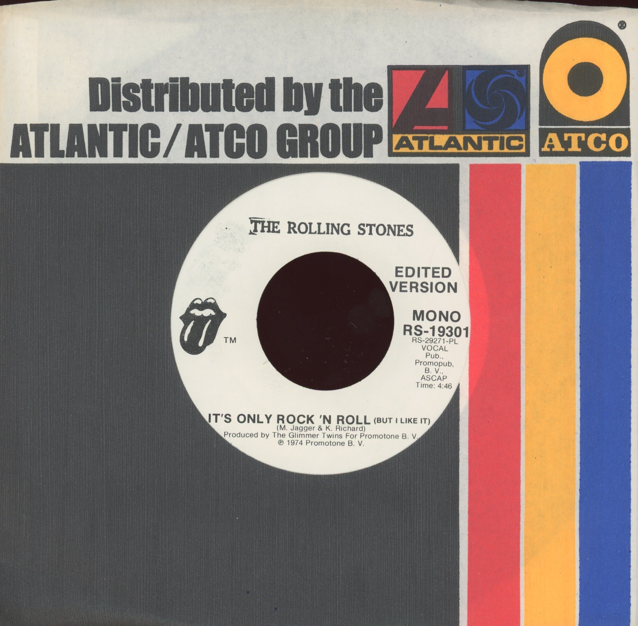 The Rolling Stones - It's Only Rock 'N Roll (But I Like It) on Rolling Stones Records Promo Rock 45