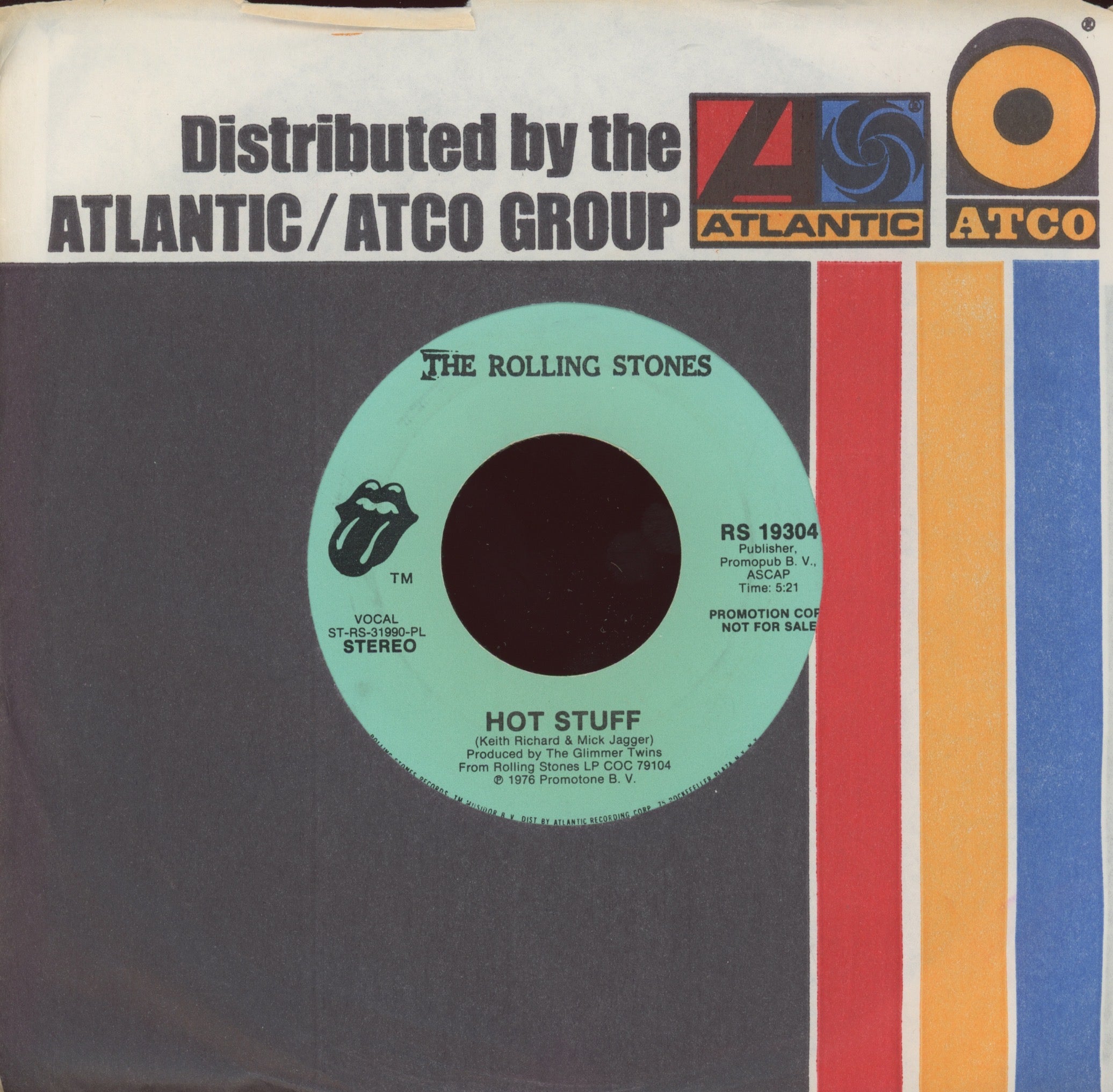 The Rolling Stones - Hot Stuff on Rolling Stones Records Promo Rock 45