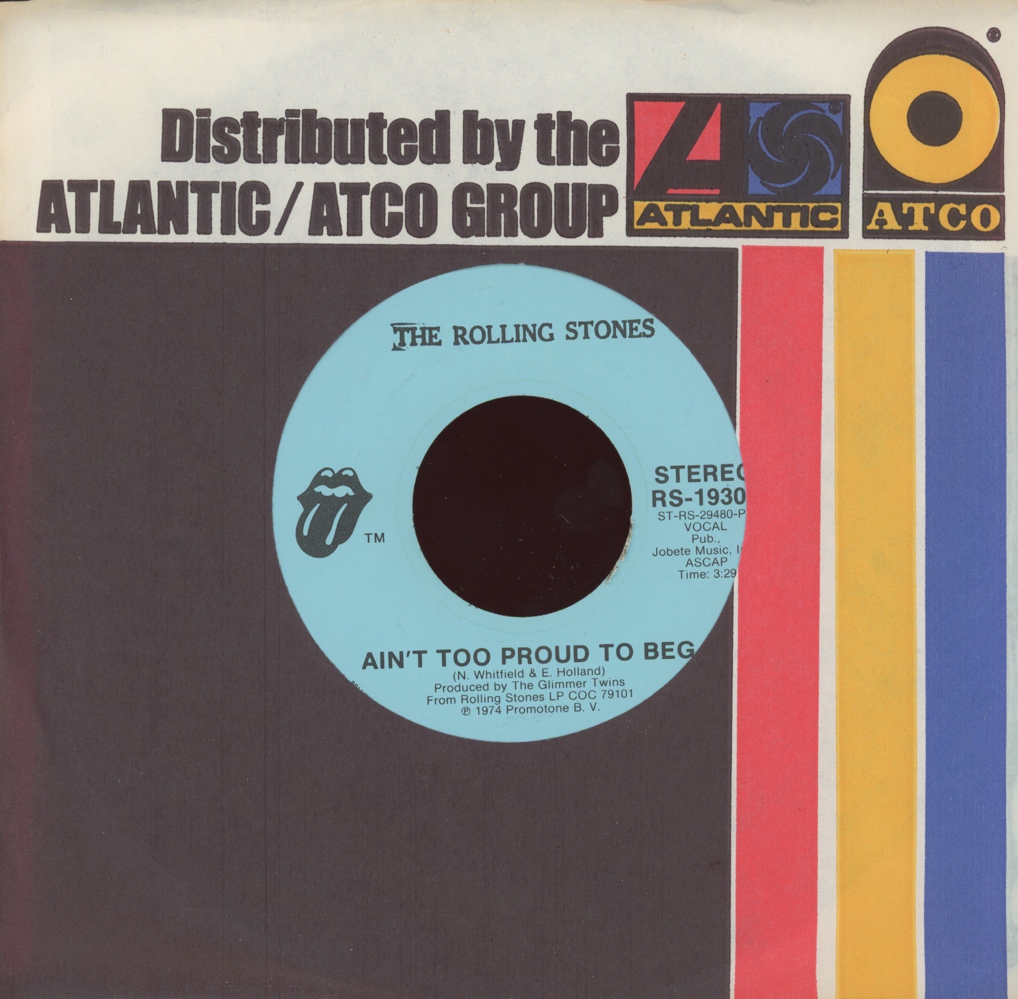 The Rolling Stones - Ain't Too Proud To Beg on Rolling Stones Records Promo Rock 45