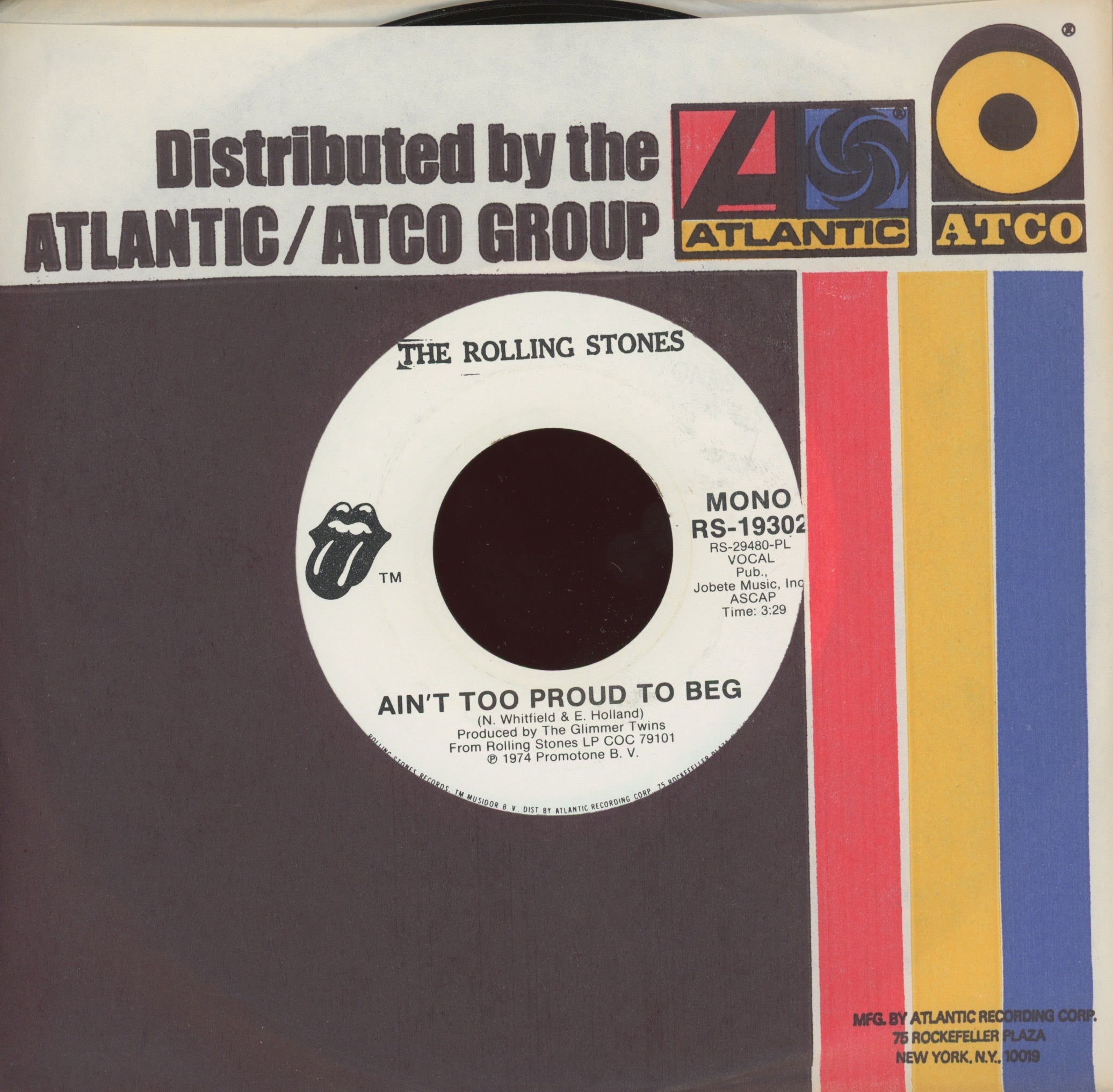 The Rolling Stones - Ain't Too Proud To Beg on Rolling Stones Records Promo Rock 45
