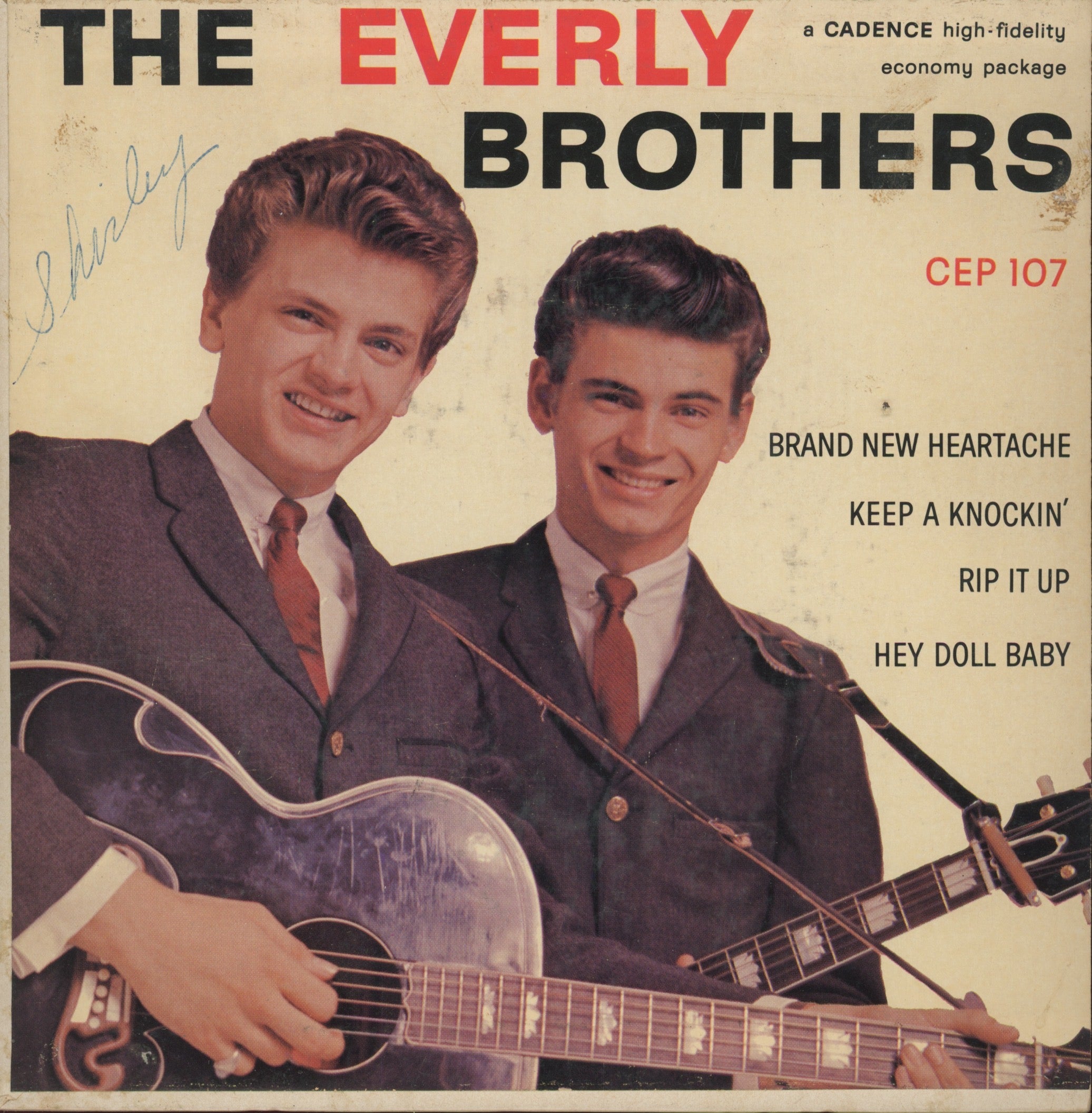 Everly Brothers - The Everly Brothers on Cadence CEP 107 EP 45 With Picture Cover