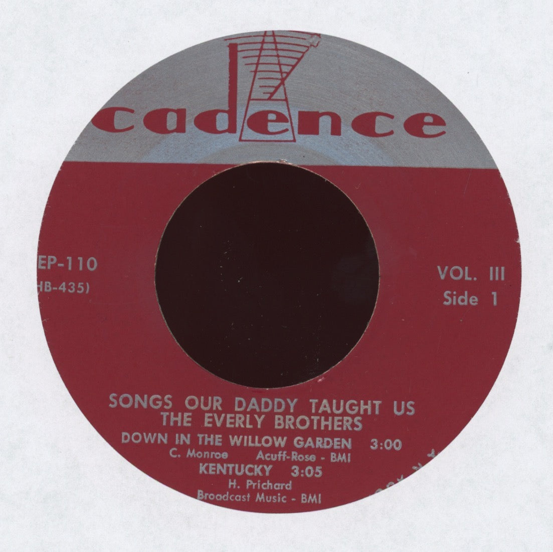 Everly Brothers - Songs Our Daddy Taught Us Volume 3 on Cadence CEP 110 45 EP With Picture Cover