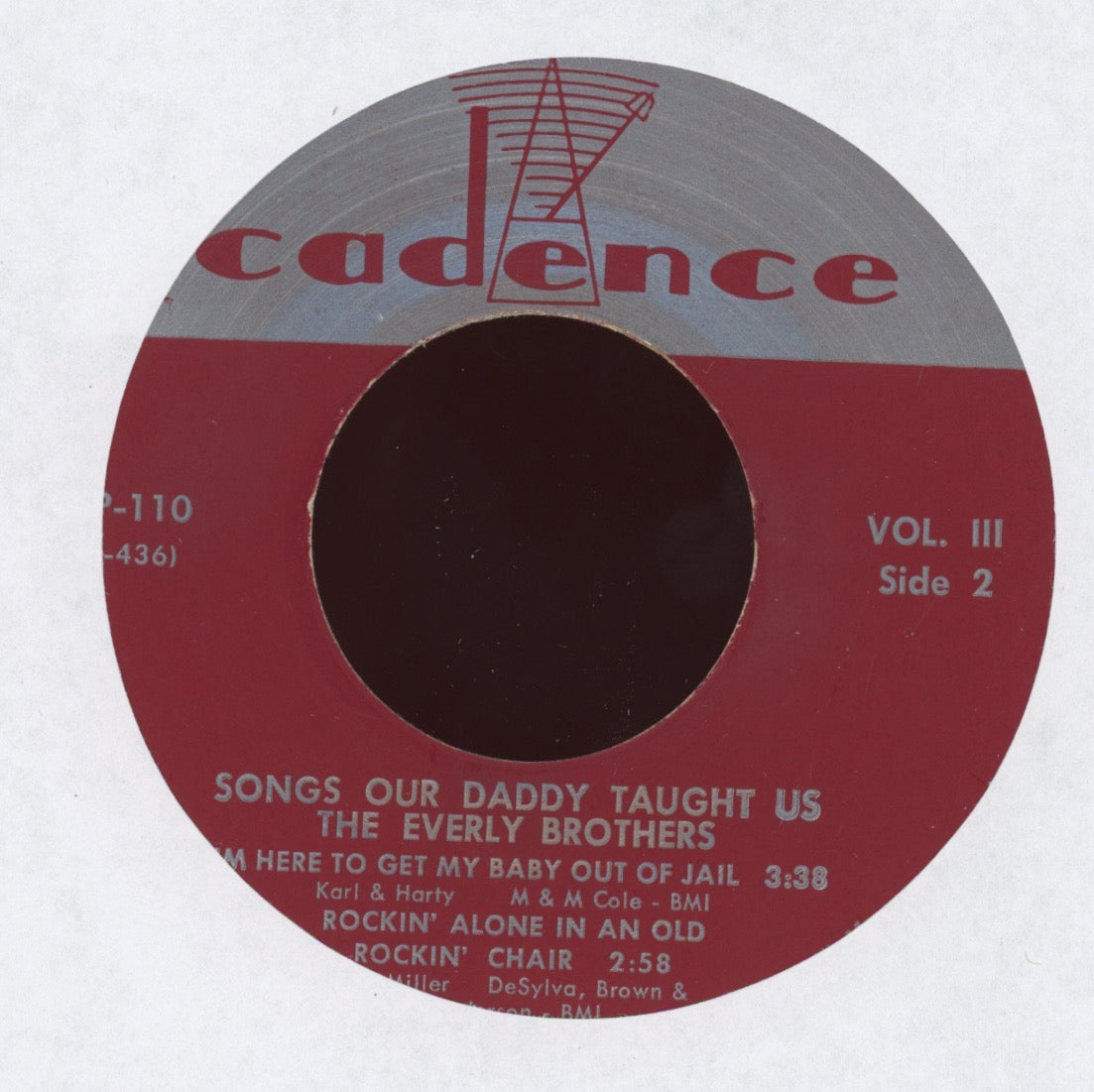 Everly Brothers - Songs Our Daddy Taught Us Volume 3 on Cadence CEP 110 45 EP With Picture Cover