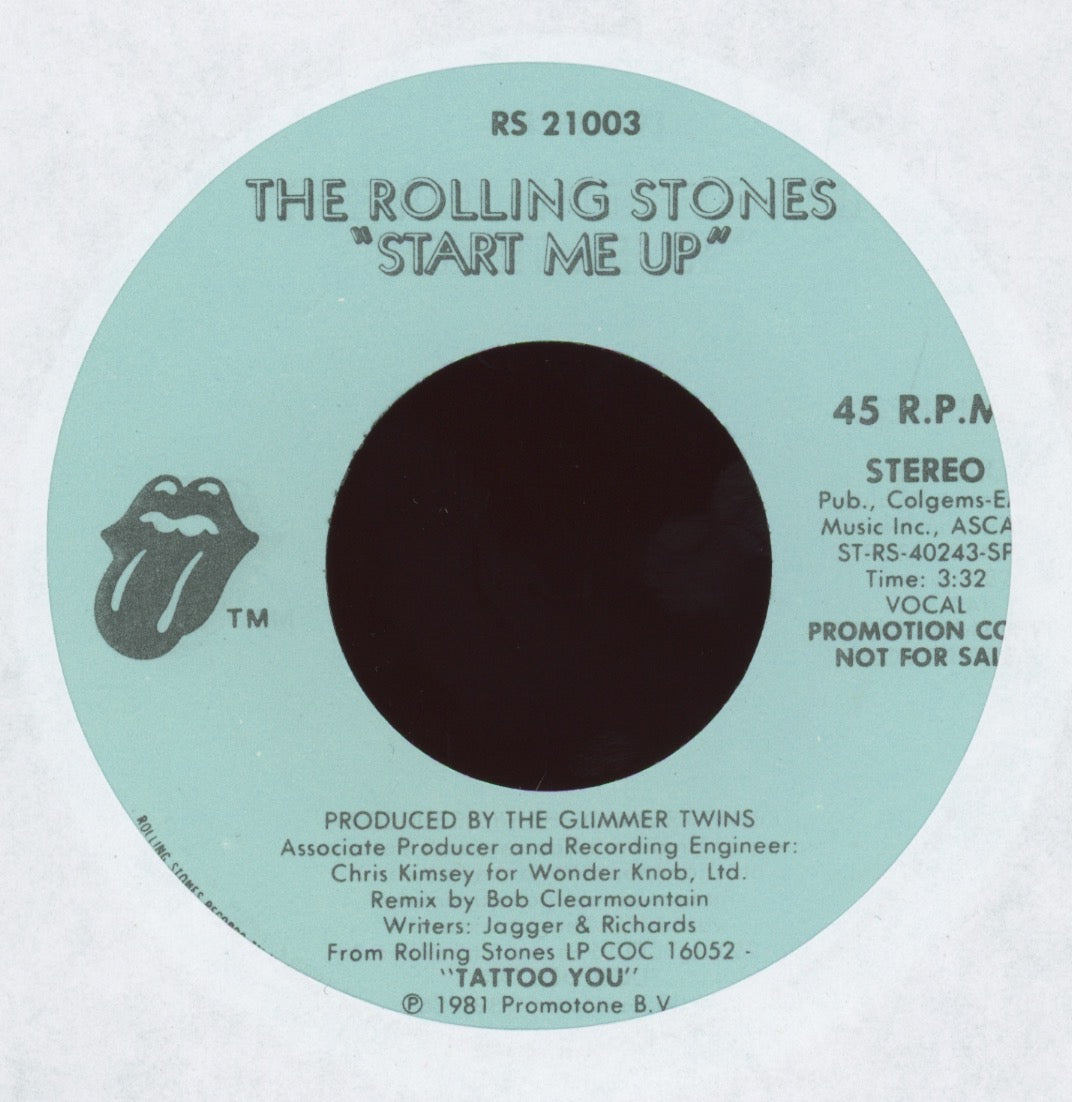 The Rolling Stones - Start Me Up on Rolling Stones Records Promo 45 With Picture Sleeve