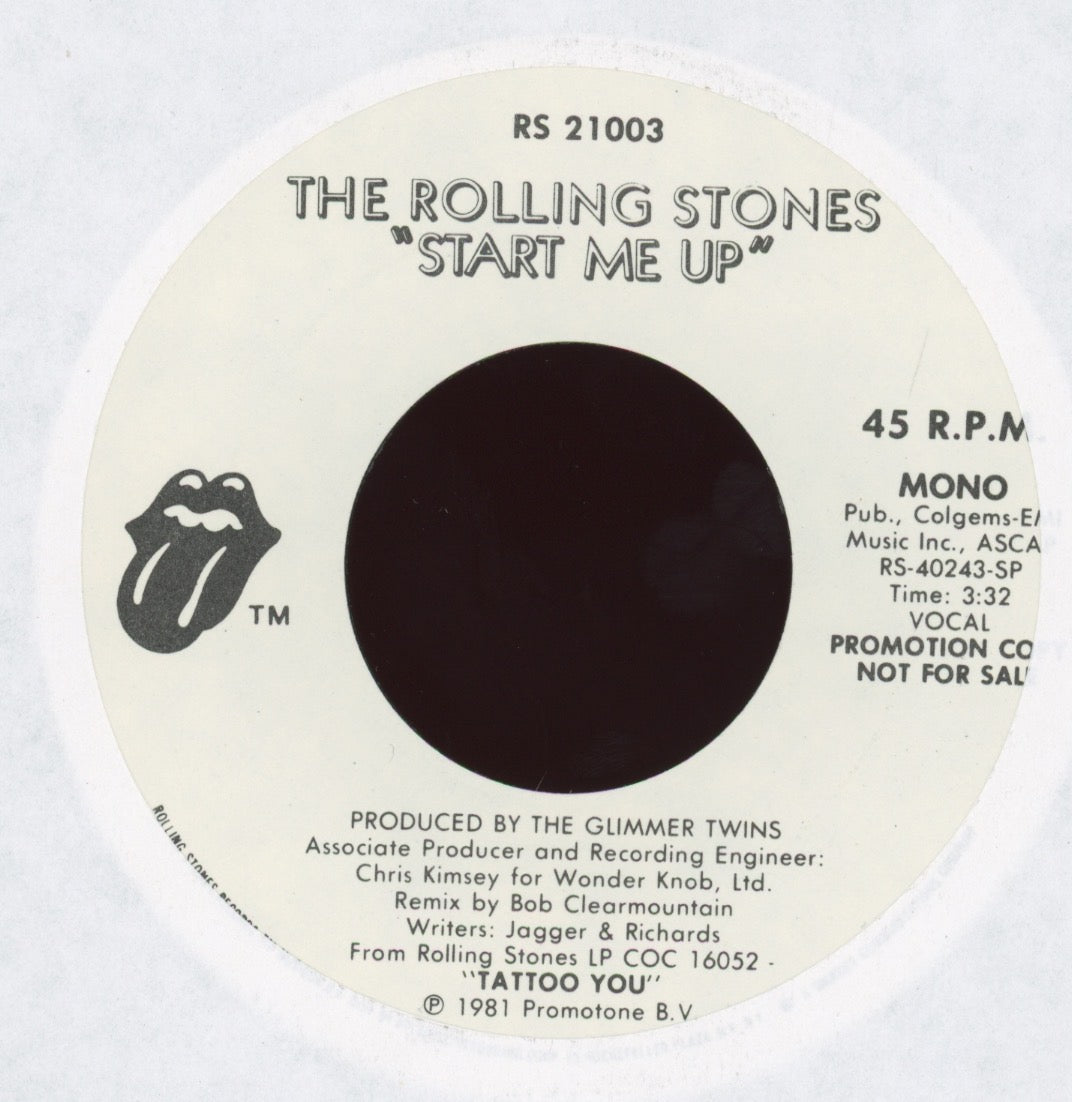 The Rolling Stones - Start Me Up on Rolling Stones Records Promo 45 With Picture Sleeve