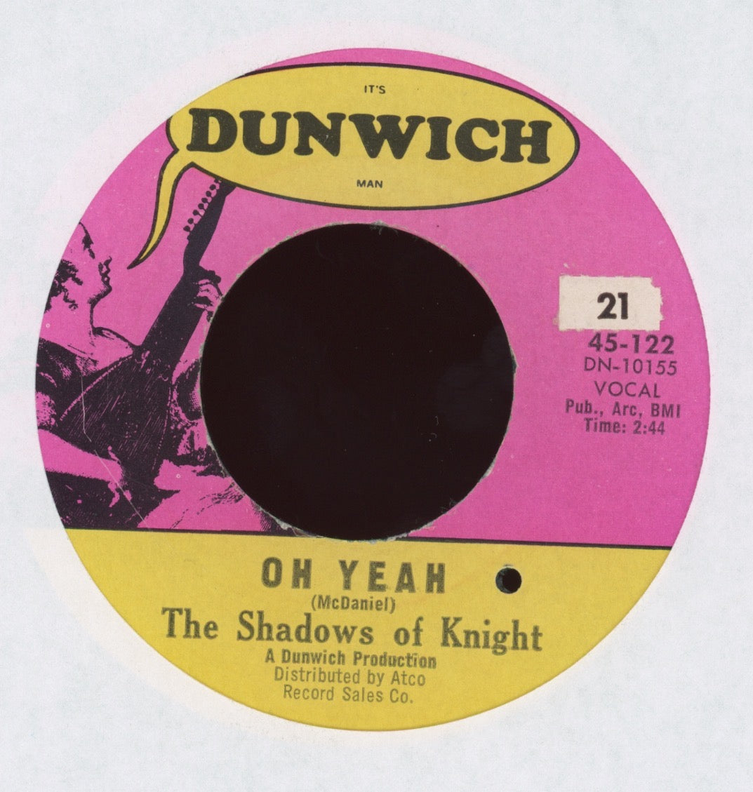 The Shadows Of Knight - Oh Yeah / Light Bulb Blues on Dunwich Garage 45 With Picture Sleeve