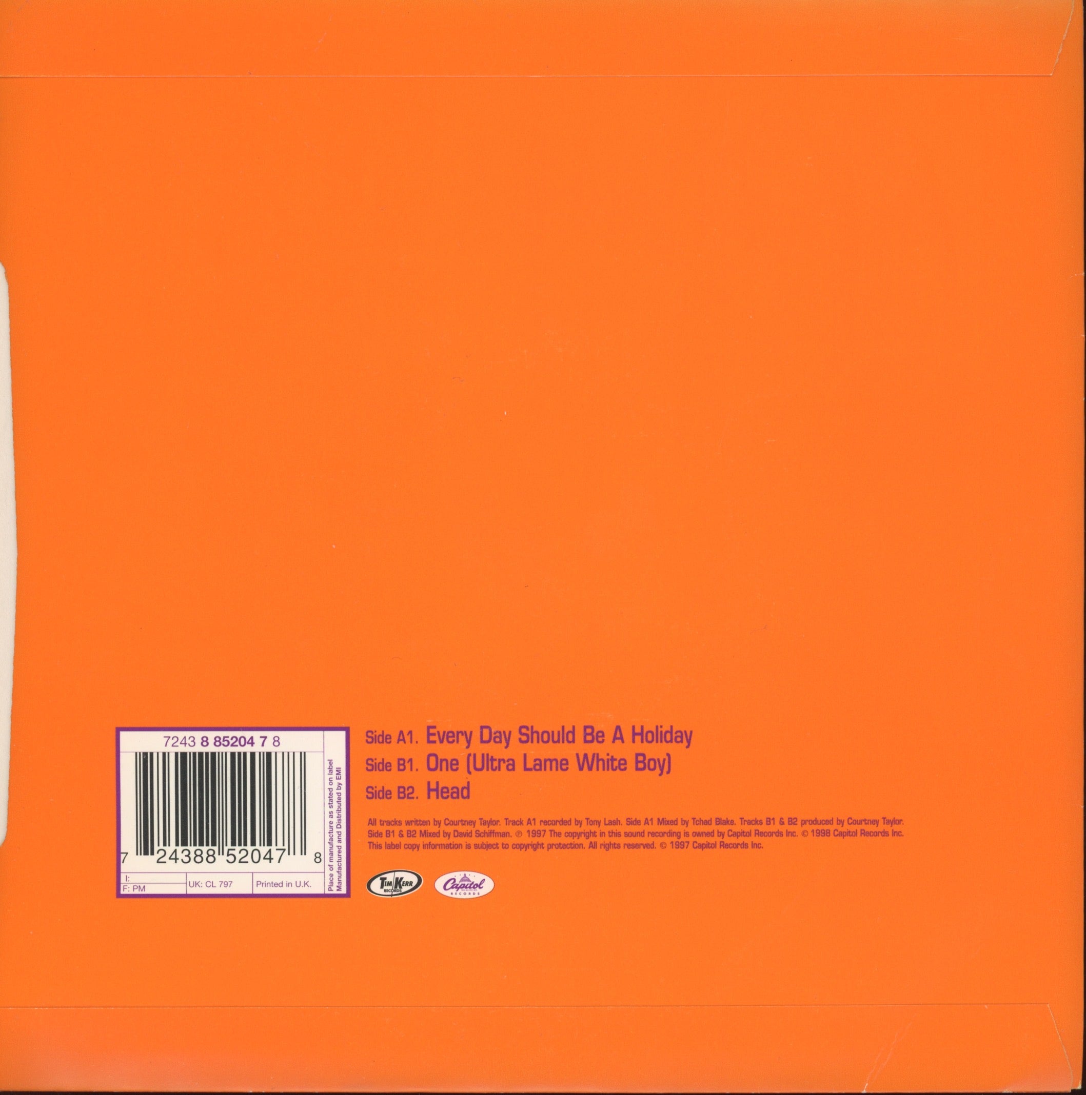 The Dandy Warhols - Every Day Should Be A Holiday on Capitol Purple Vinyl 7" With Picture Sleeve