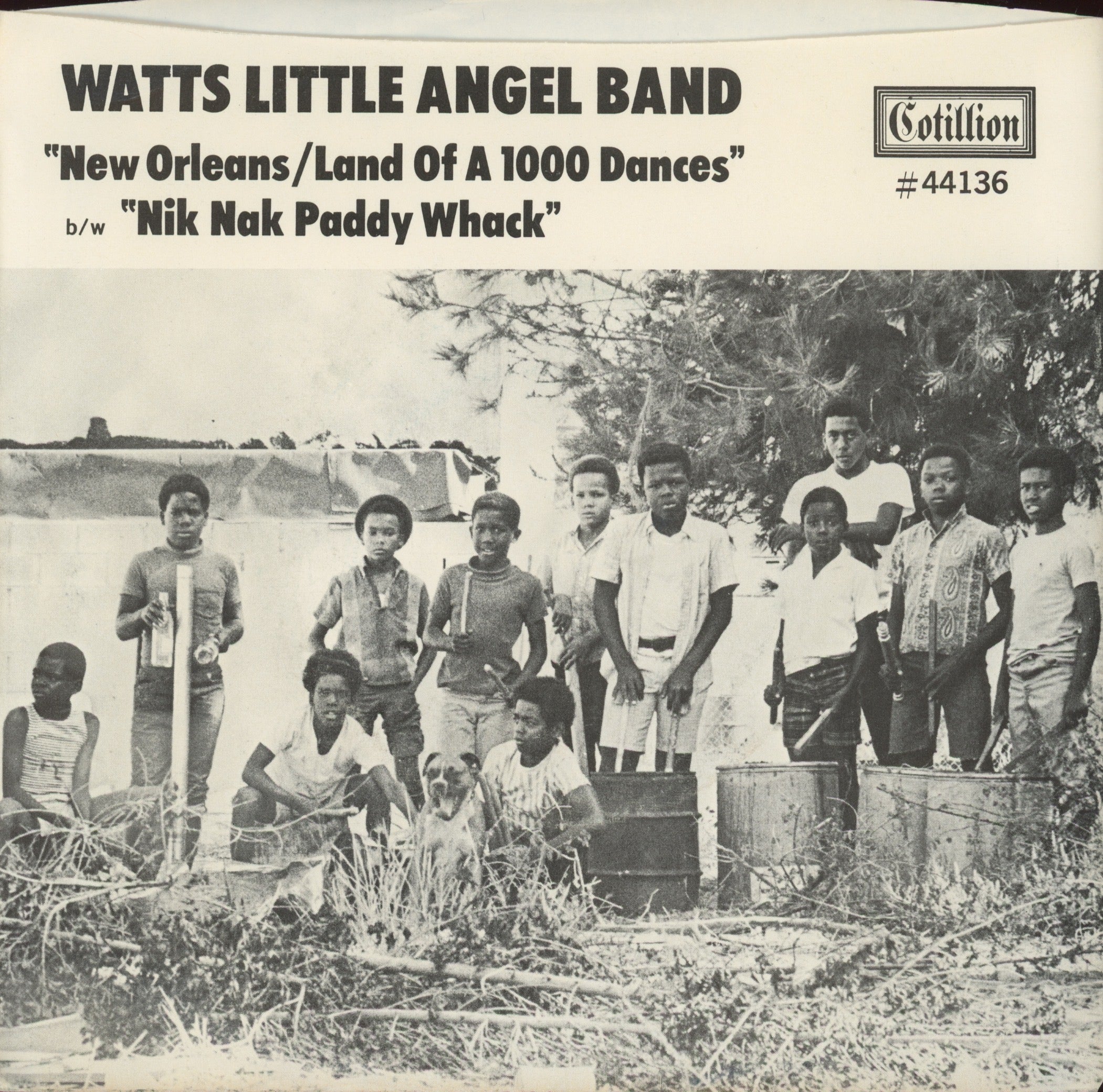 Watts Little Angel Band - Nik Nak Paddy Whack / New Orleans/Land Of A 1000 Dances on Cotillion Promo 45 With Picture Sleeve