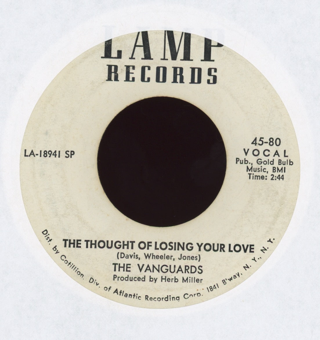 The Vanguards - The Thought Of Losing Your Love on Lamp Promo Northern Sweet Soul 45