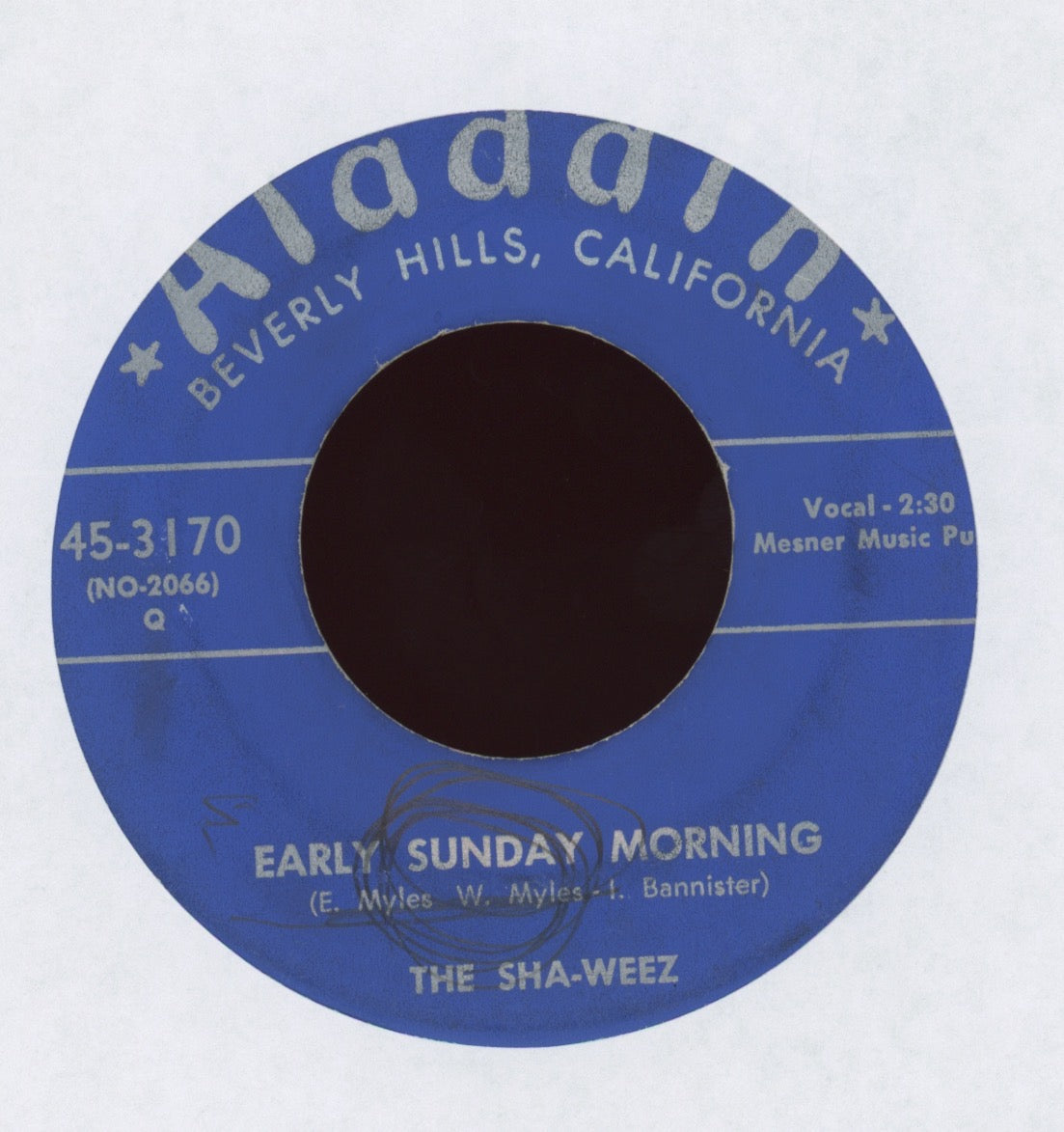 The Sha-Weez - No One To Love Me on Aladdin Rare R&B Doo Wop 45