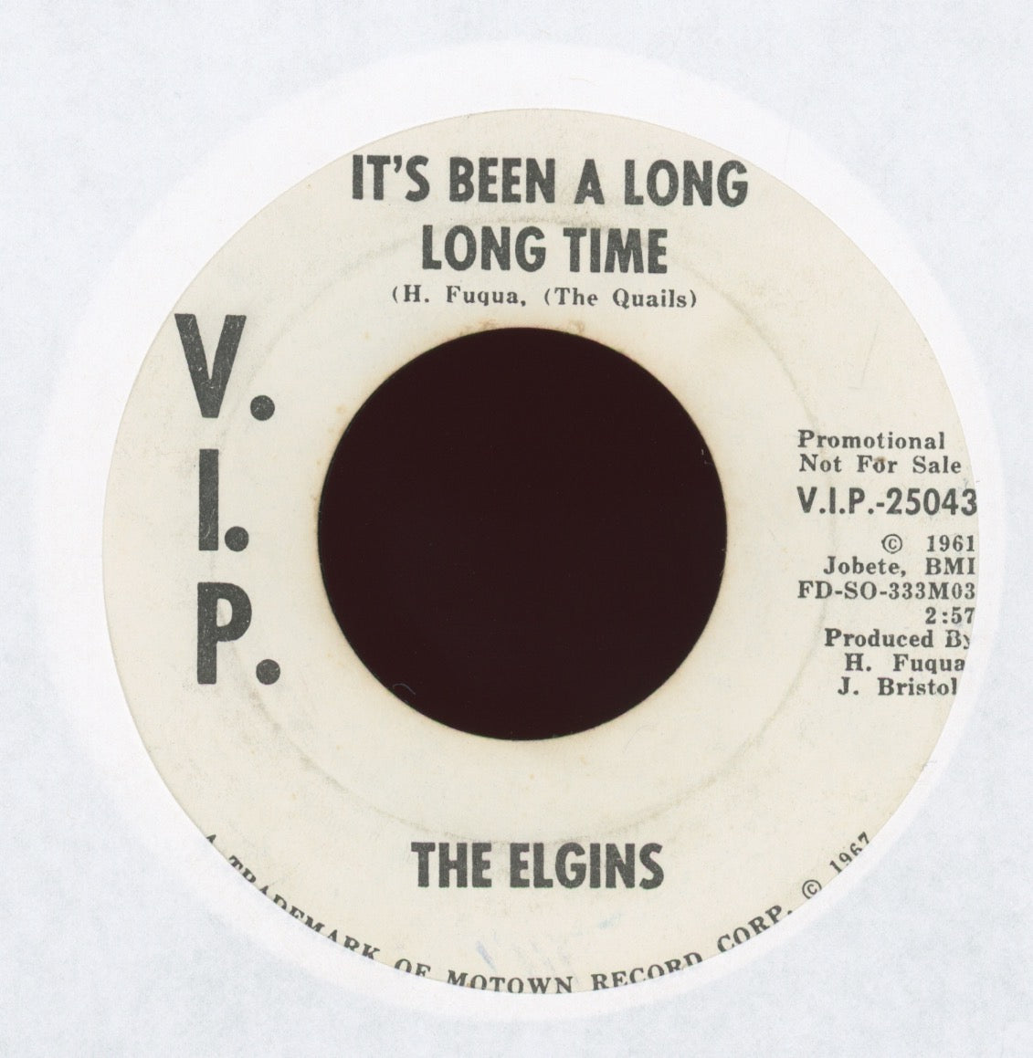 The Elgins - It's Been A Long Long Time on V.I.P. Promo Soul 45