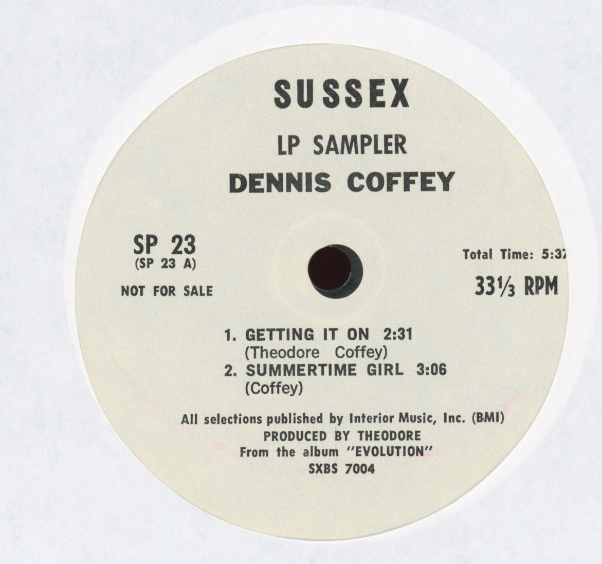 Dennis Coffey - Evolution LP Sampler Promo 7" Breaks