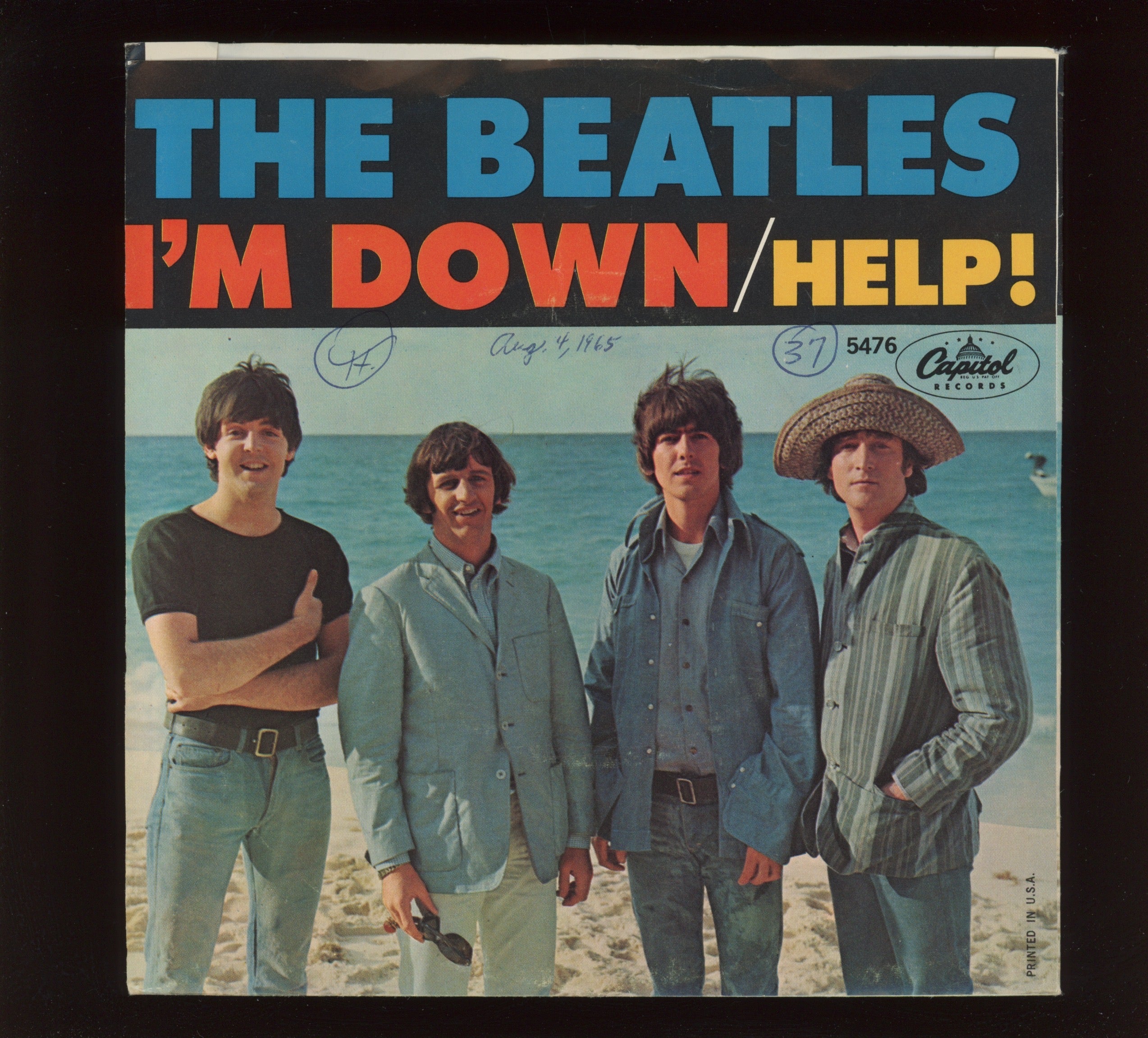 The Beatles - Help! / I’m Down on Capitol 45 With Picture Sleeve