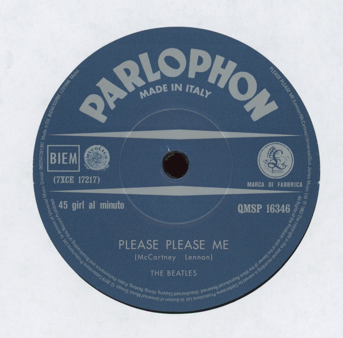 The Beatles - Please Please Me on Parlphon 7" Reissue With Picture Cover