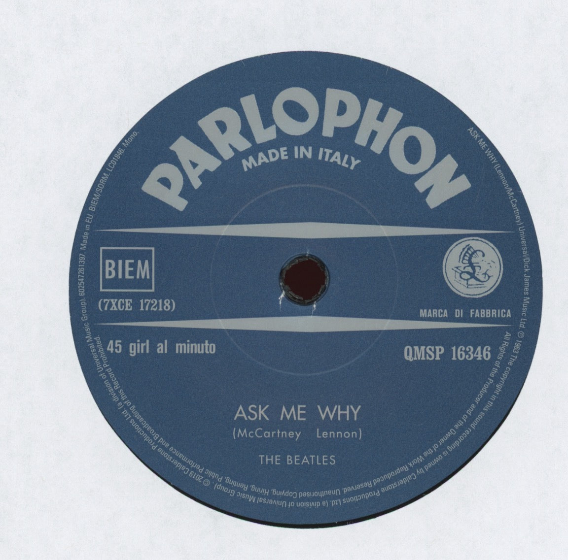 The Beatles - Please Please Me on Parlphon 7" Reissue With Picture Cover