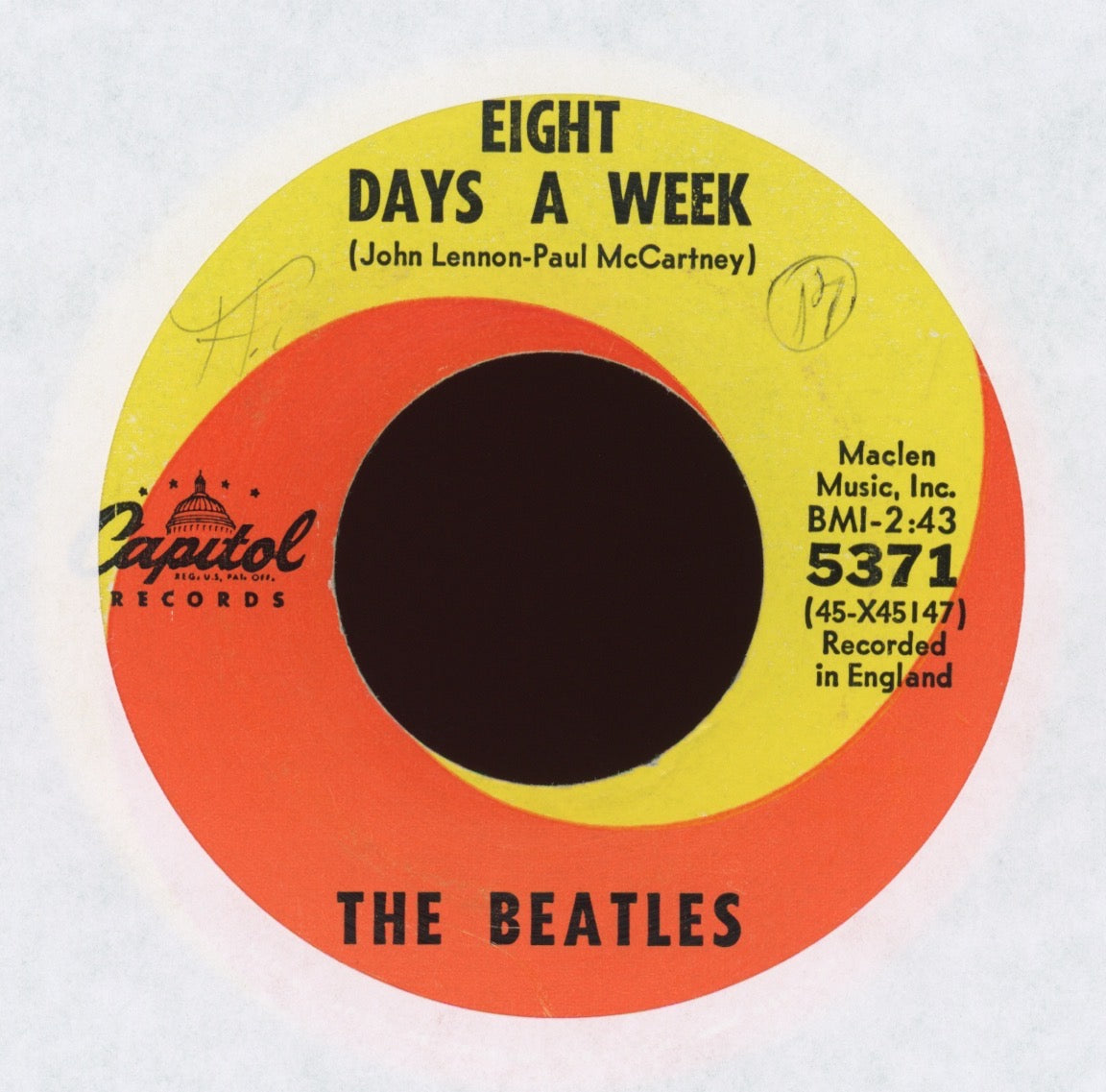 The Beatles - Eight Days A Week / I Don't Want To Spoil The Party on Capitol 45 With Picture Sleeve