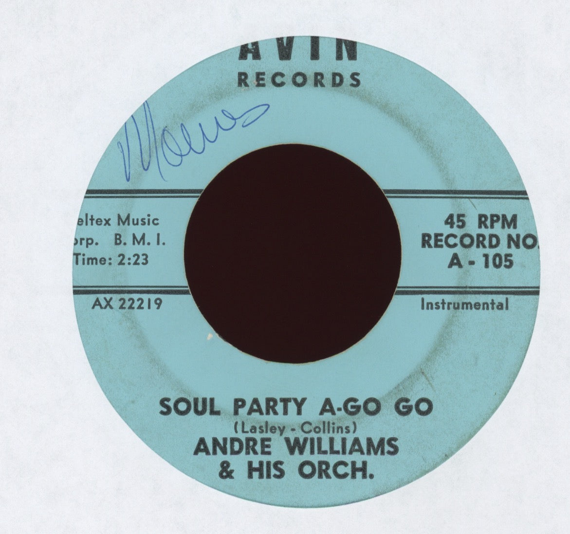 Andre Williams & His Orchestra - Hard Hustling on Avin Funk 45
