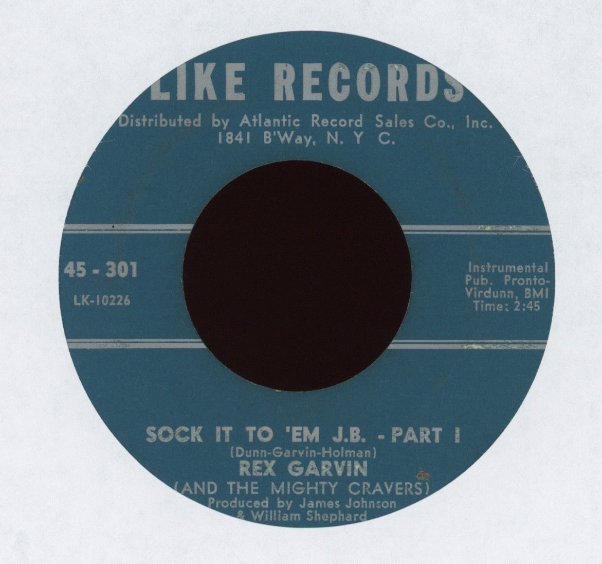 Rex Garvin & The Mighty Cravers - Sock It To 'Em J.B. on Like Northern Soul 45