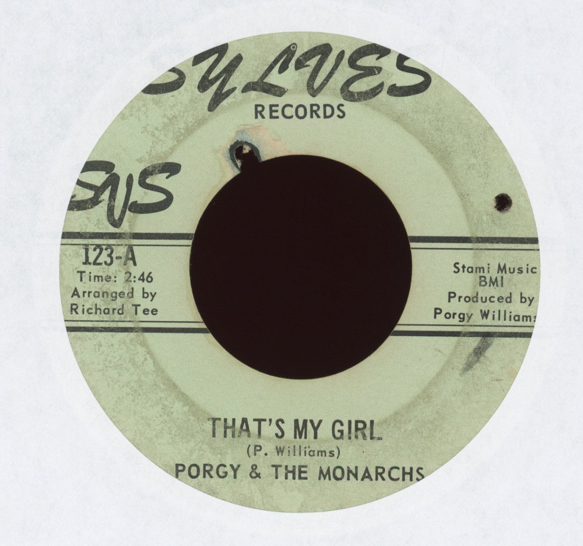 Porgy & The Monarchs - That's My Girl on Sylves Northern Soul 45