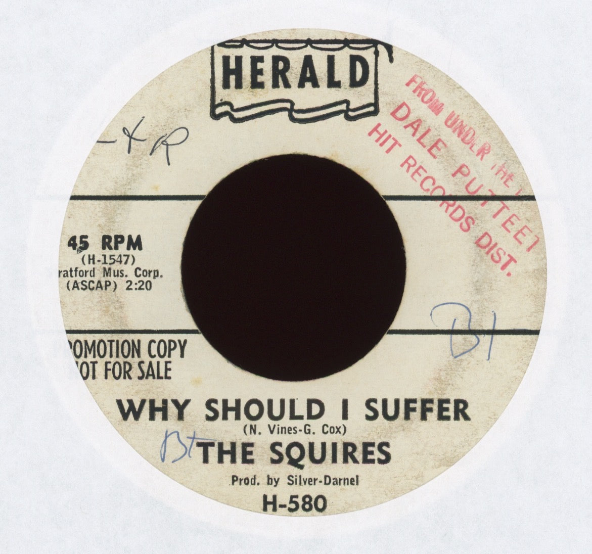 The Squires - Why Should I Suffer on Herald Promo R&B Doo Wop 45