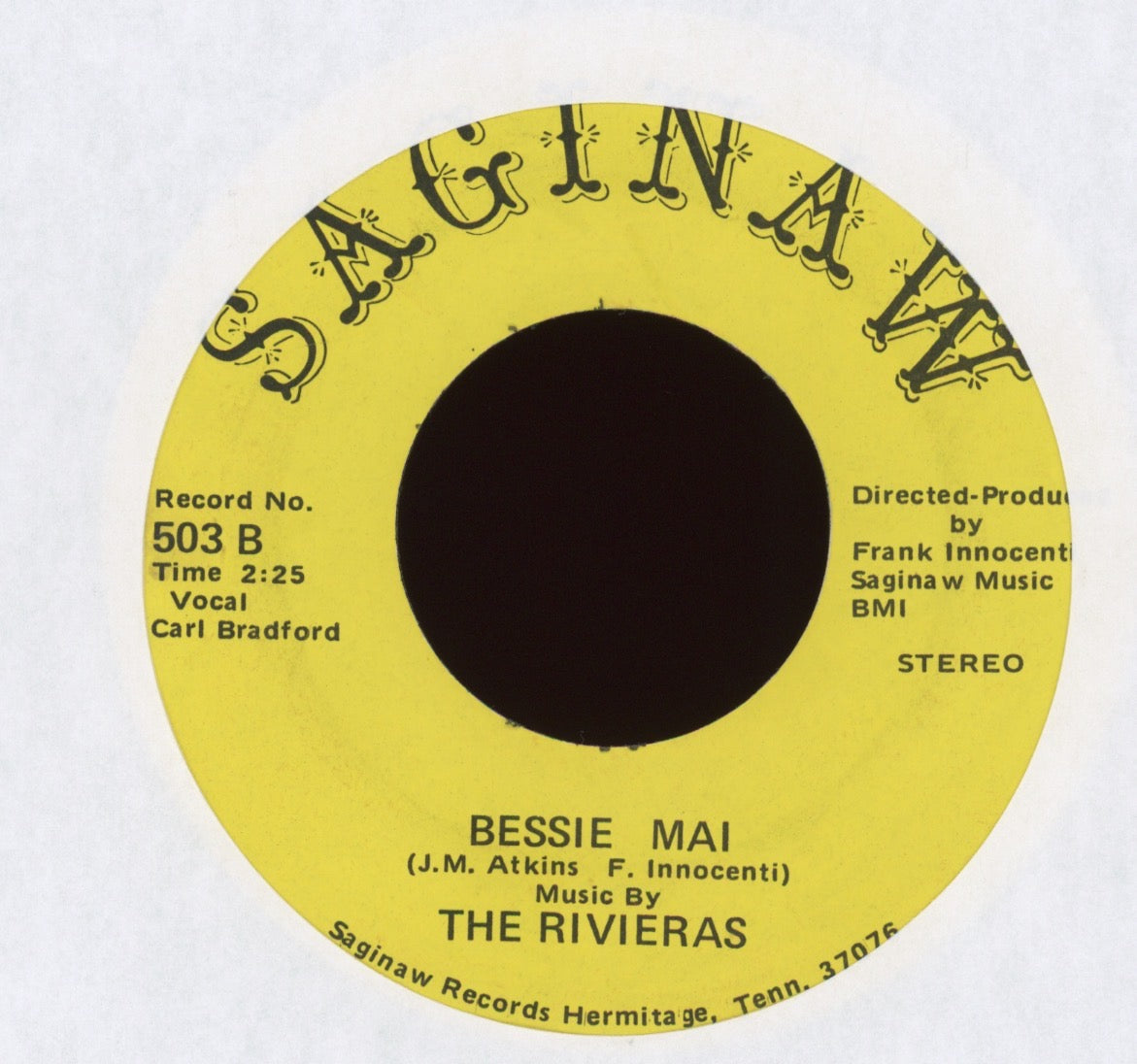 The Rivieras - Bessie-Mai on Saginaw Funk Rock 45