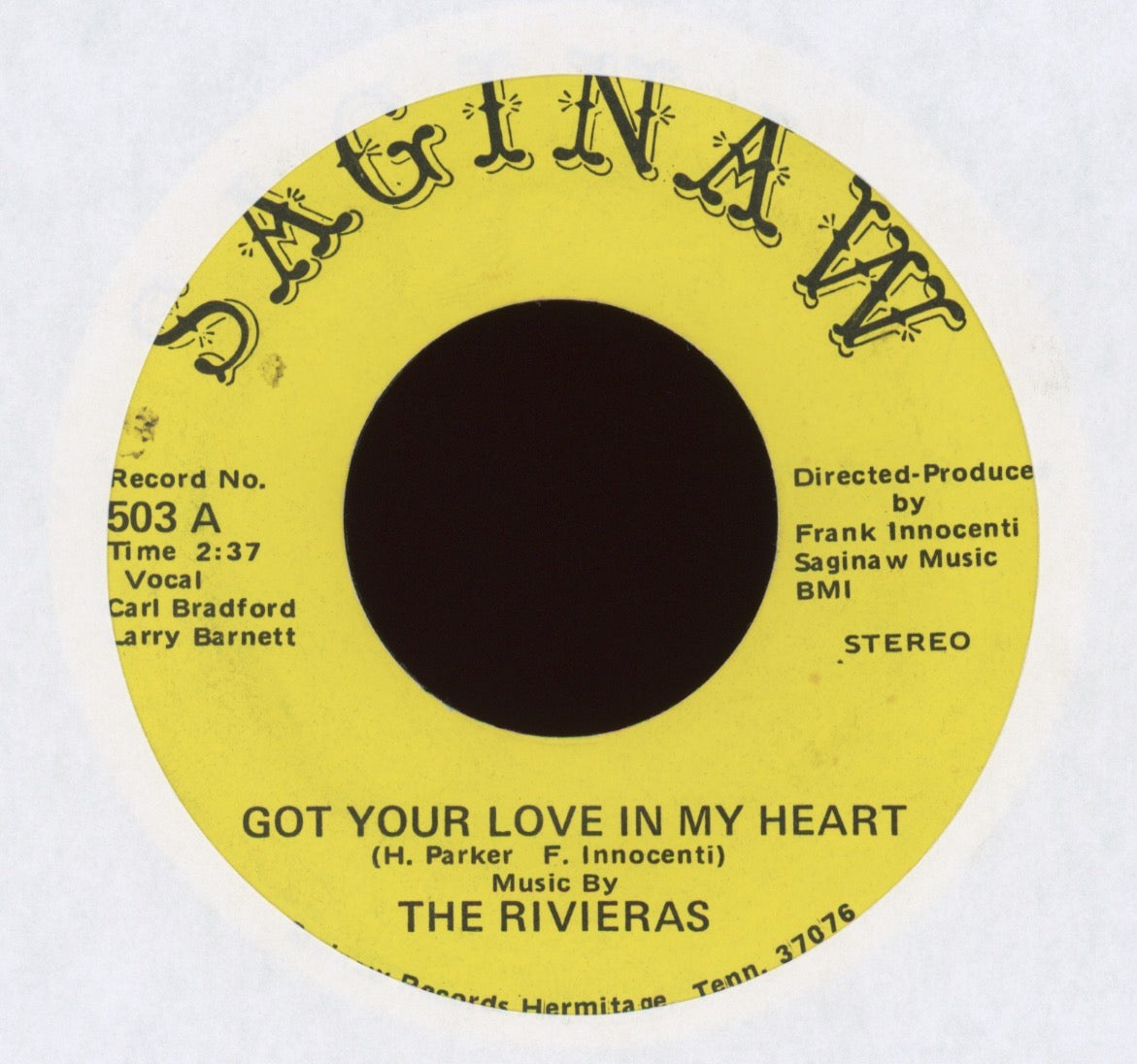 The Rivieras - Bessie-Mai on Saginaw Funk Rock 45