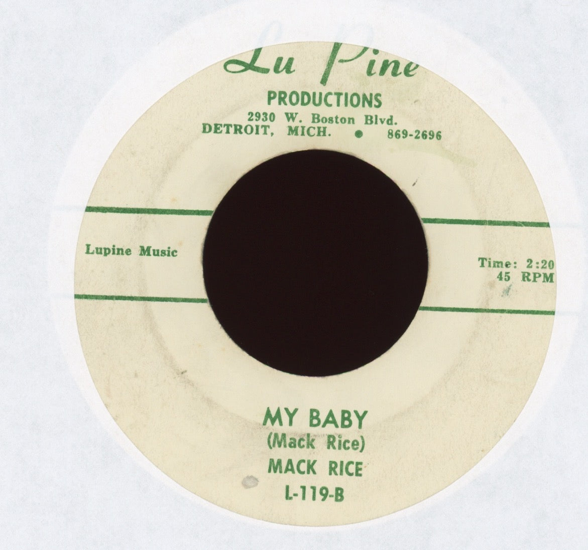 Sir Mack Rice - Baby I'm Coming Home on Lu Pine R&B 45