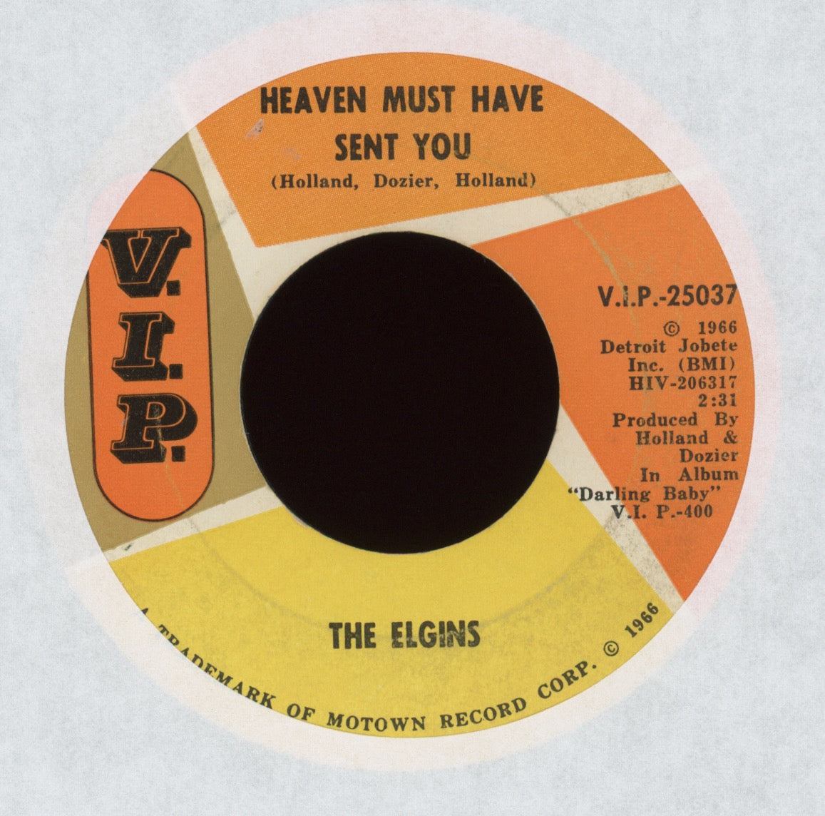 The Elgins - Heaven Must Have Sent You on V.I.P. Northern Soul 45