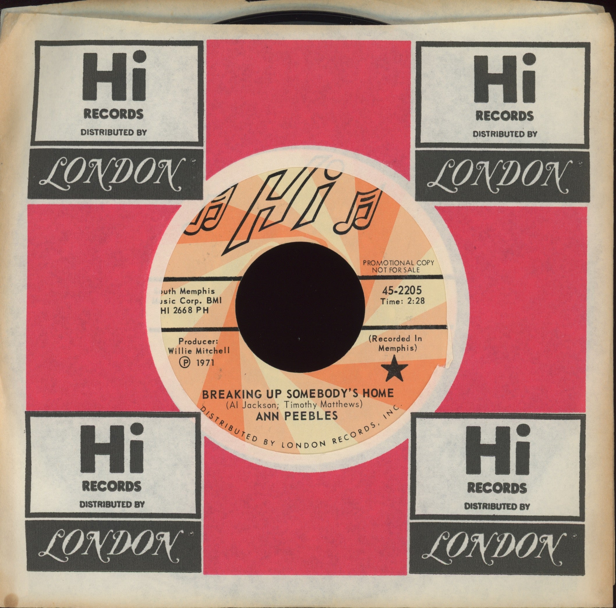 Ann Peebles - Breaking Up Somebody's Home on Hi Promo Funk 45