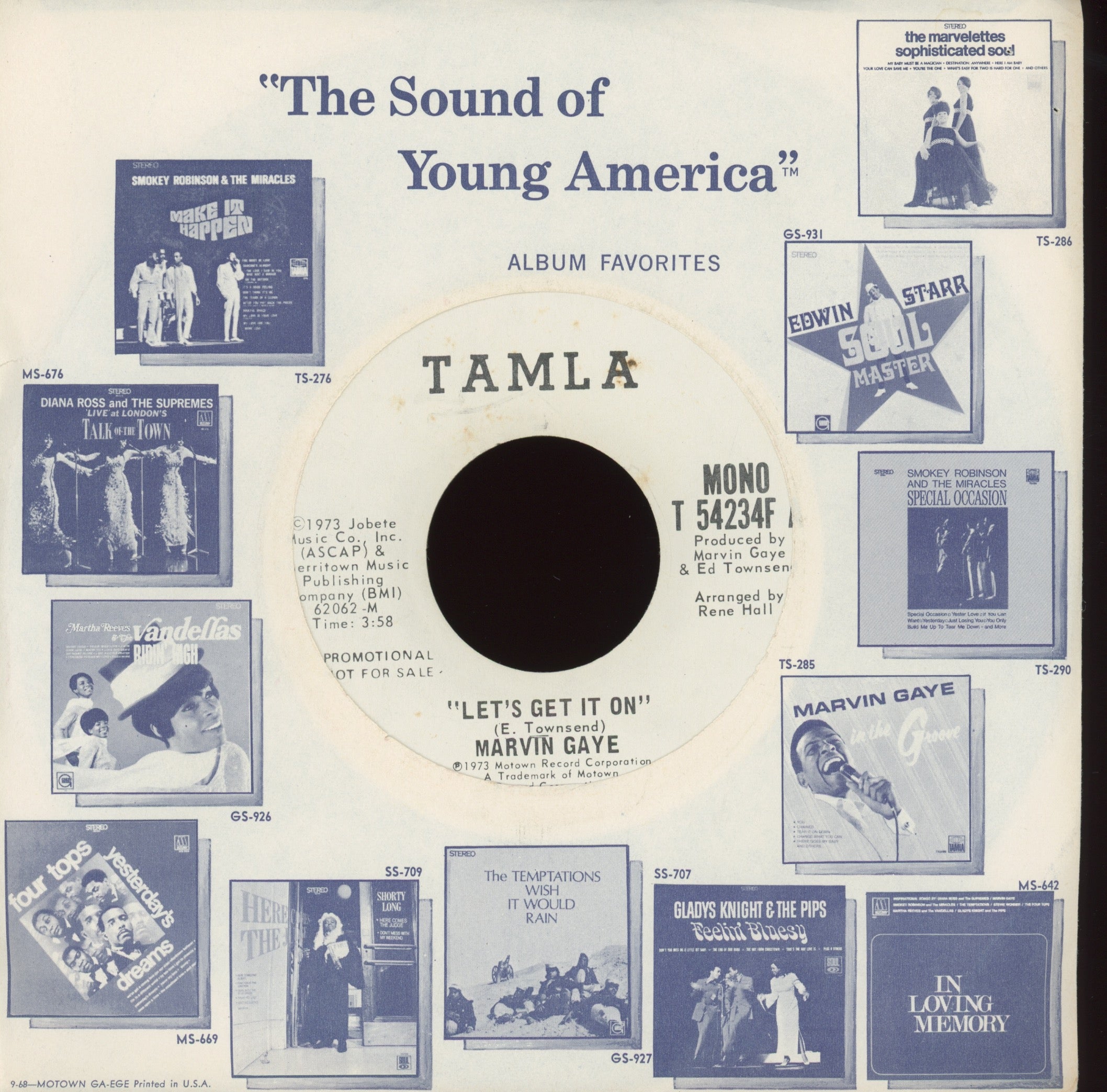 Marvin Gaye - Let's Get It On on Tamla Promo Soul 45