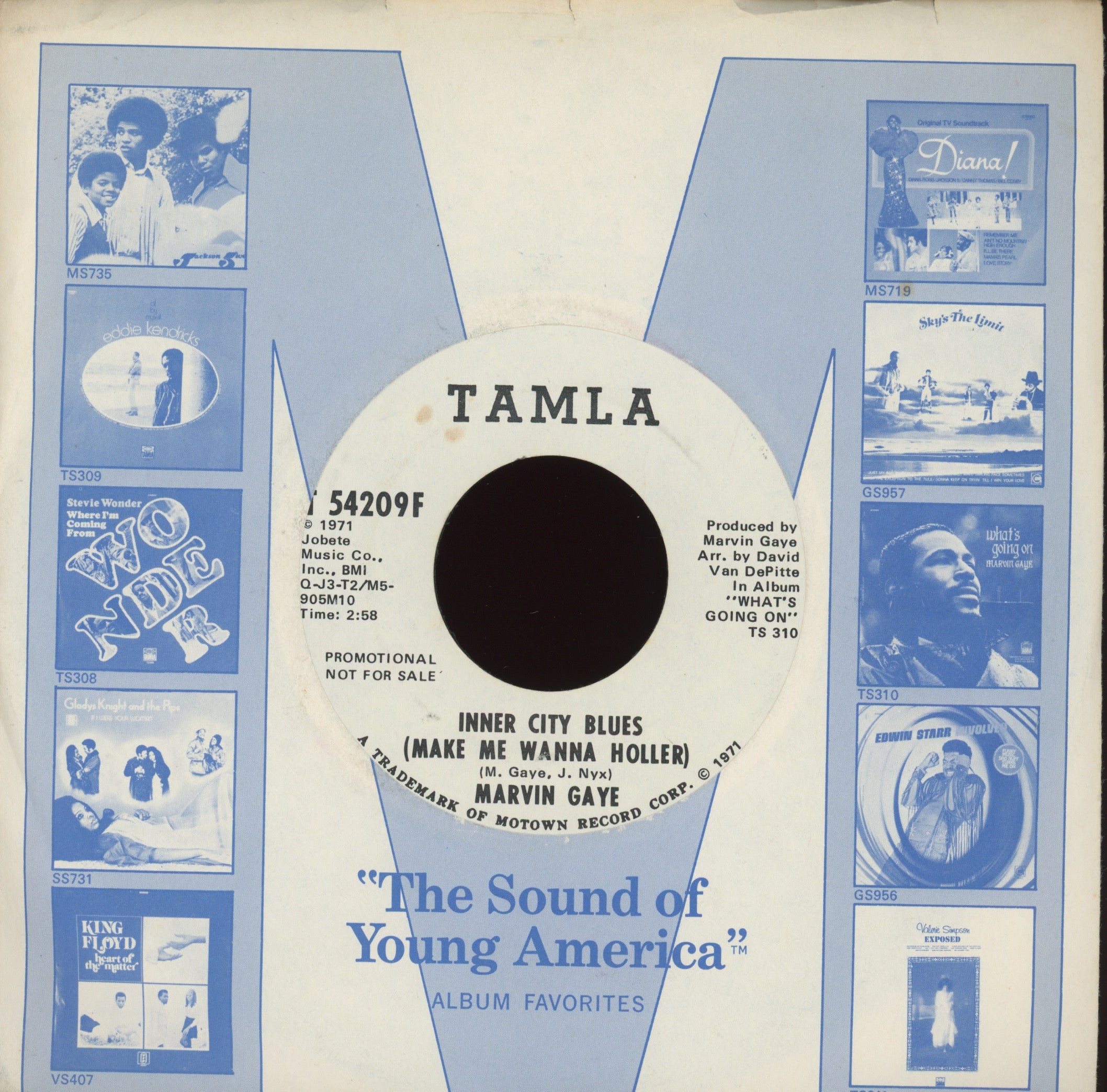 Marvin Gaye - Inner City Blues (Make Me Wanna Holler) on Tamla Promo Soul Funk 45