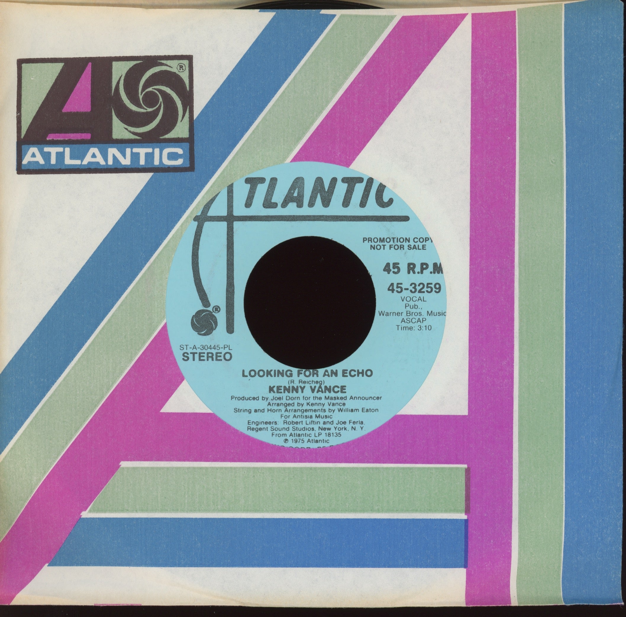Kenny Vance - Looking For An Echo on Atlantic R&B Doo Wop 45