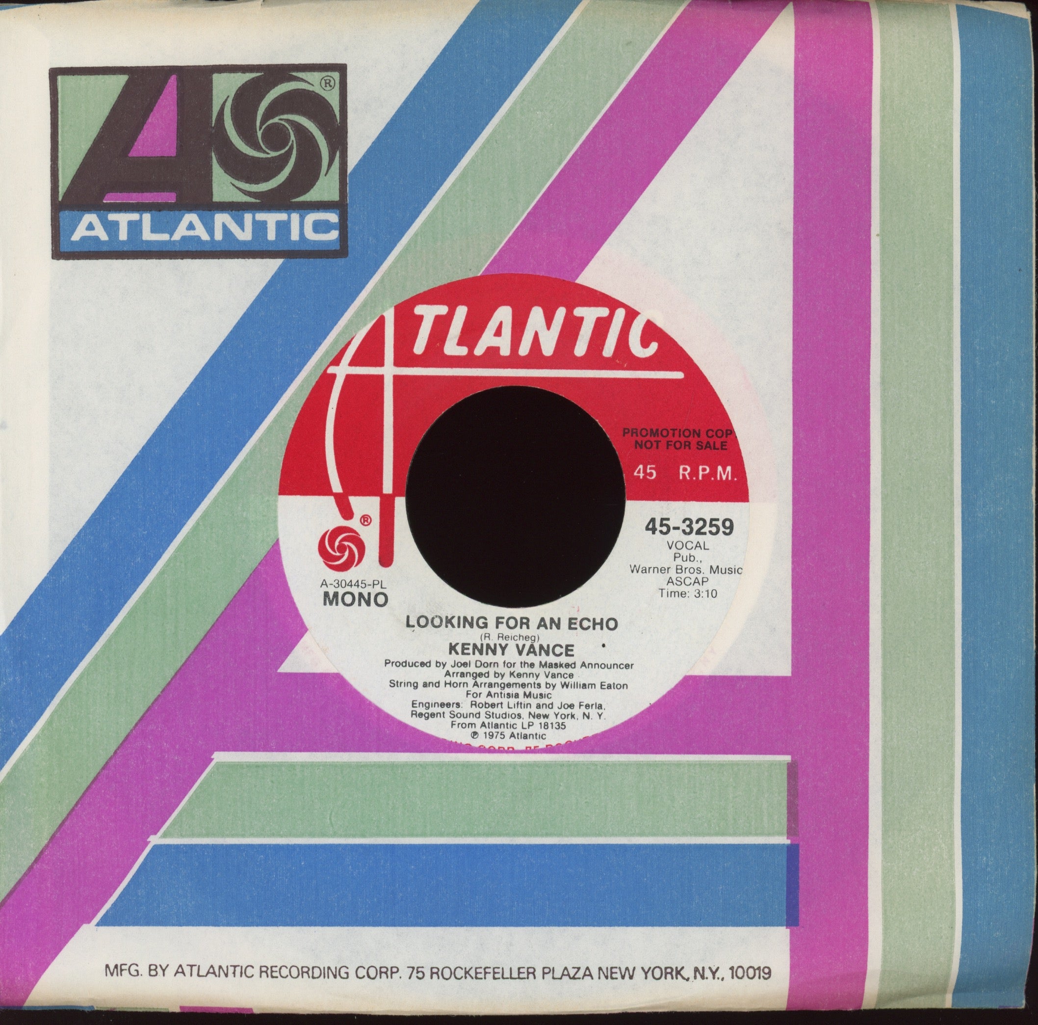 Kenny Vance - Looking For An Echo on Atlantic R&B Doo Wop 45