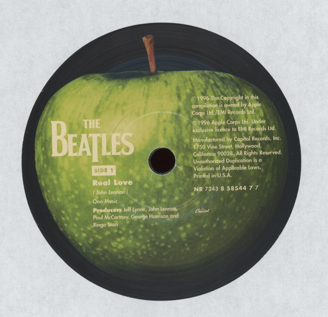 The Beatles - Real Love on Apple 45 With Picture Sleeve