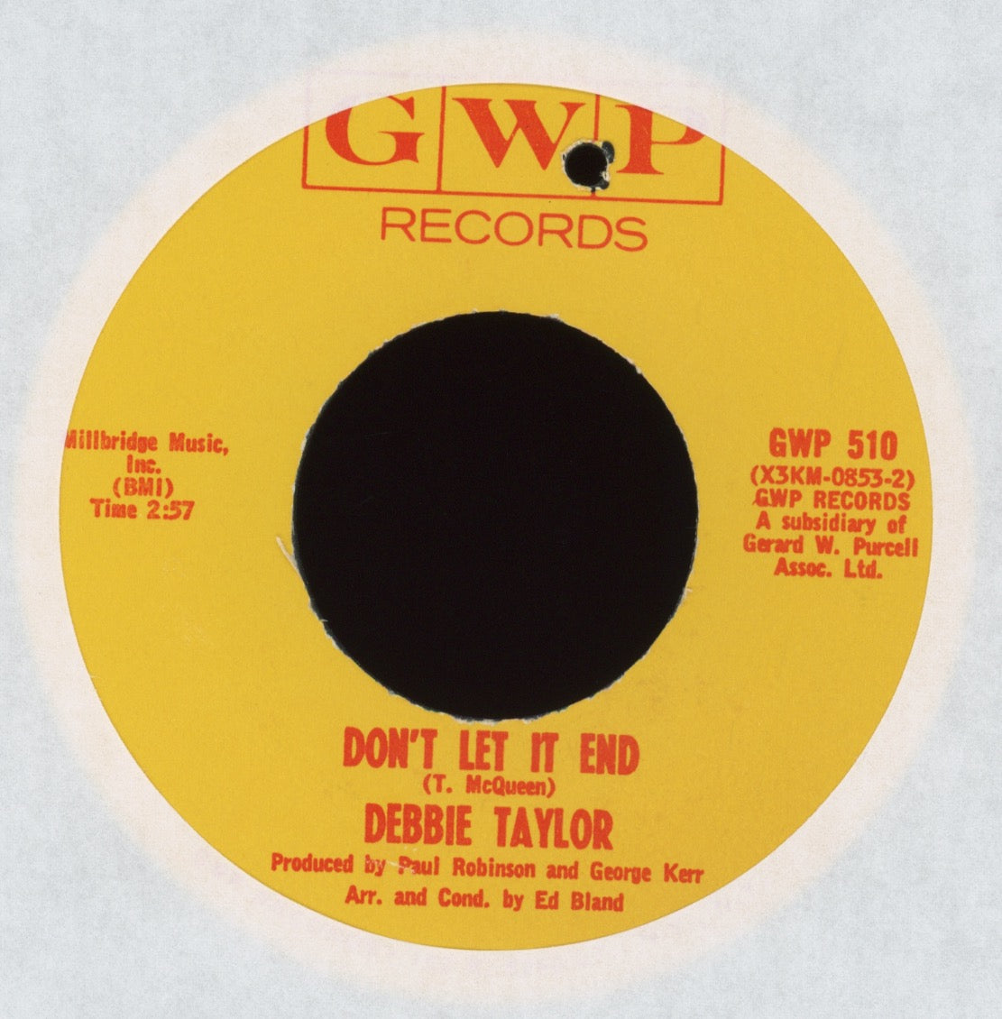 Debbie Taylor - Don't Let it End on GWP Northern Soul 45