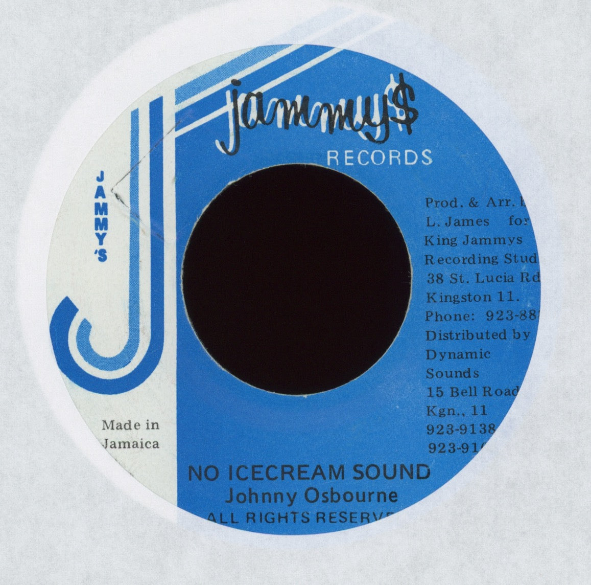 Johnny Osbourne - No Ice Cream Sound on Jammy's Reissue Reggae 45