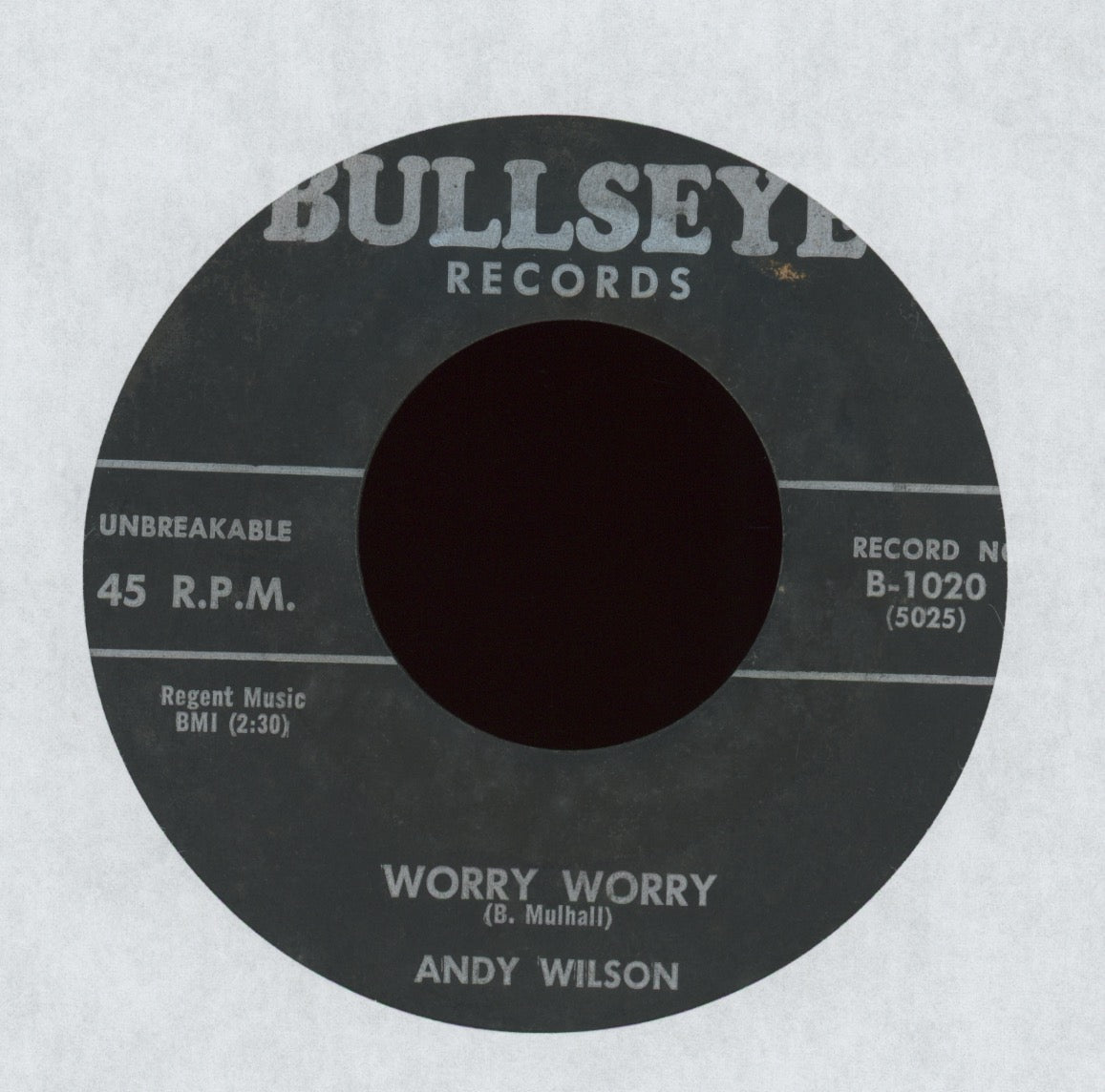 Andy Wilson - Worry Worry on Bullseye R&B 45